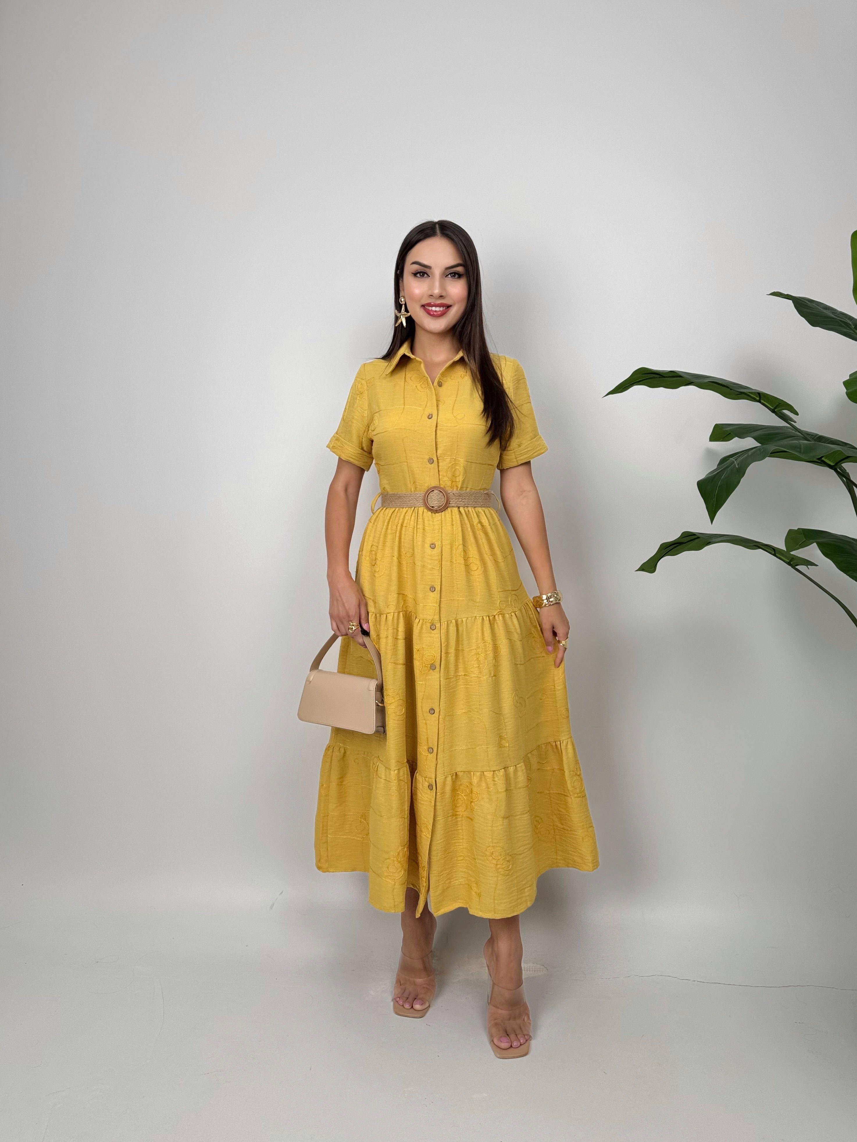 3043 KEMERLİ ELBİSE