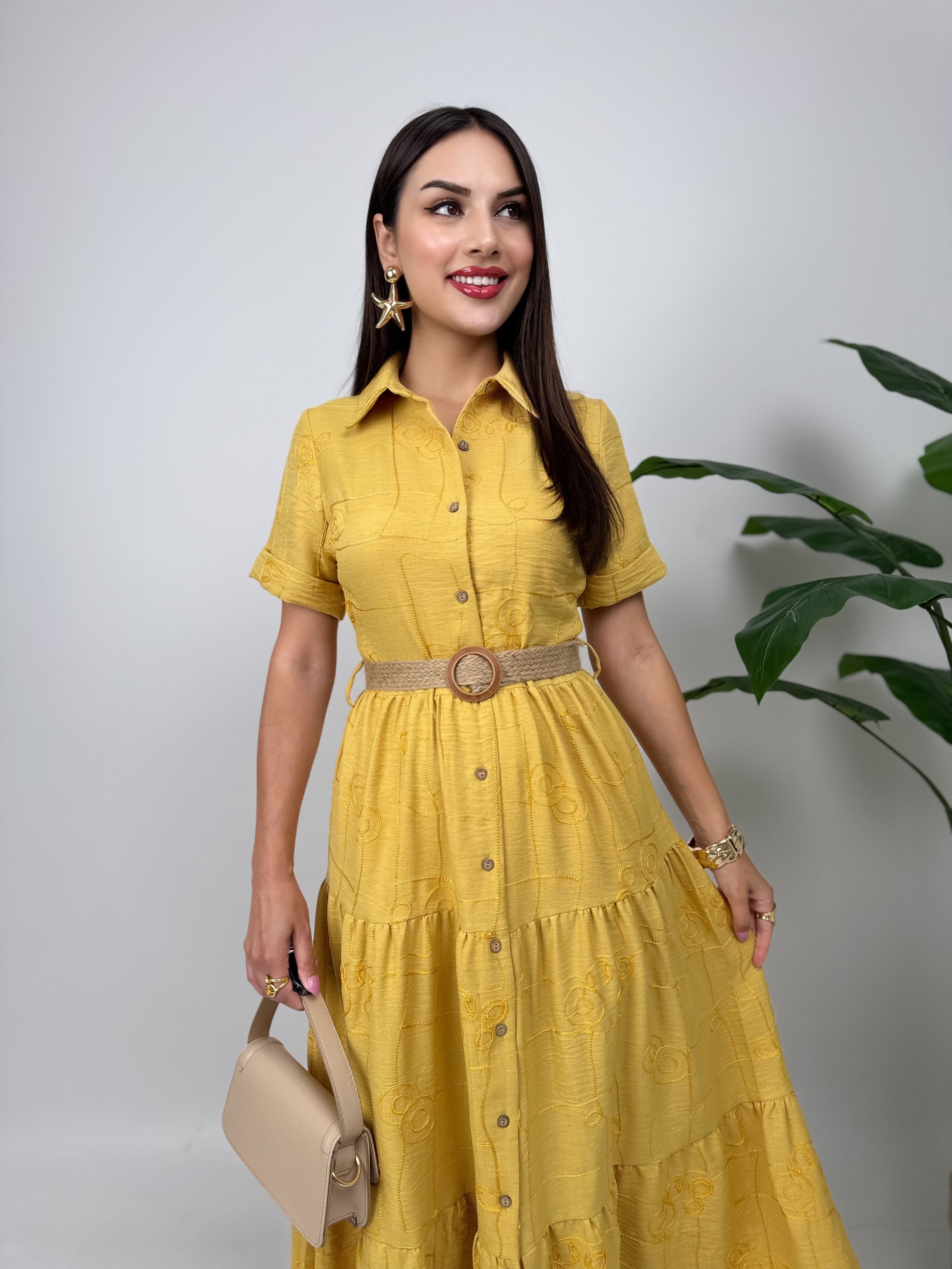 3043 KEMERLİ ELBİSE