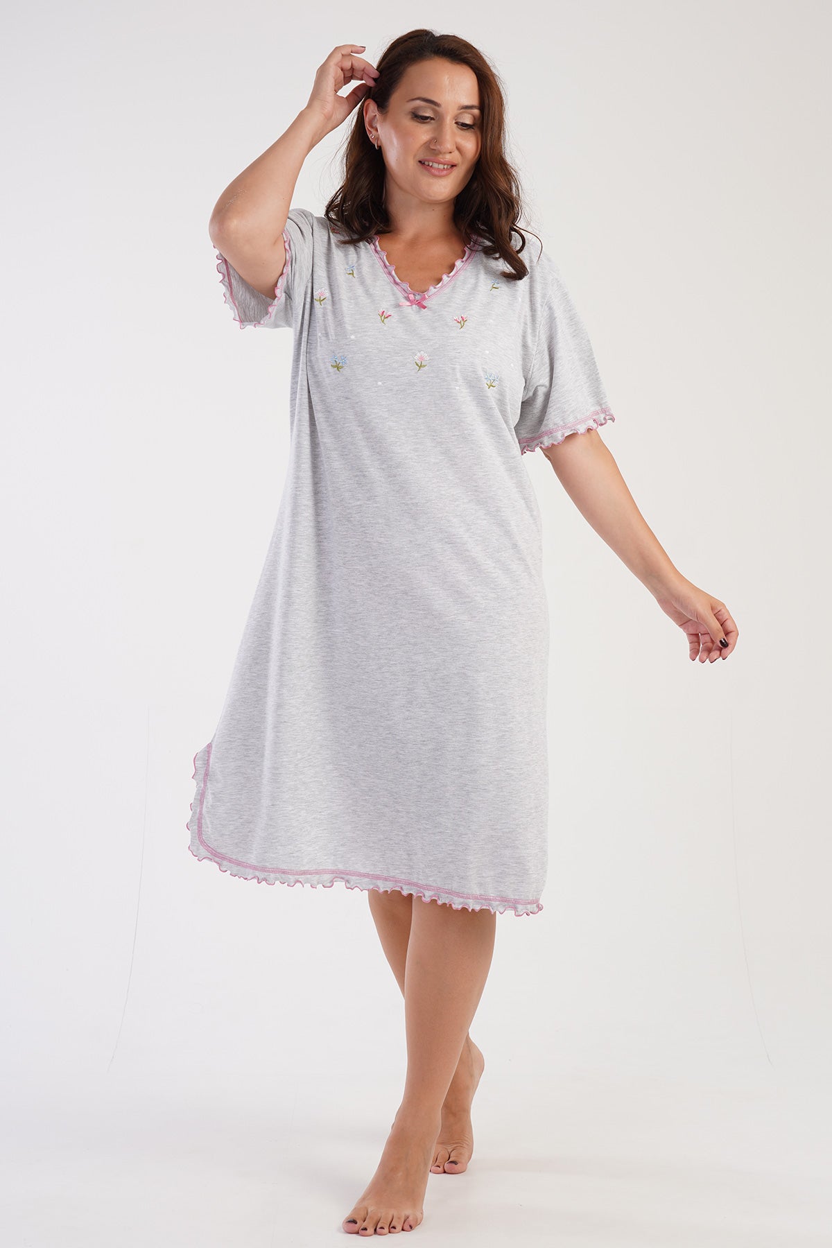 KADIN P.SUPREM XXL V YAKA KISA KOL BIBILALI BABANNE GECELIK