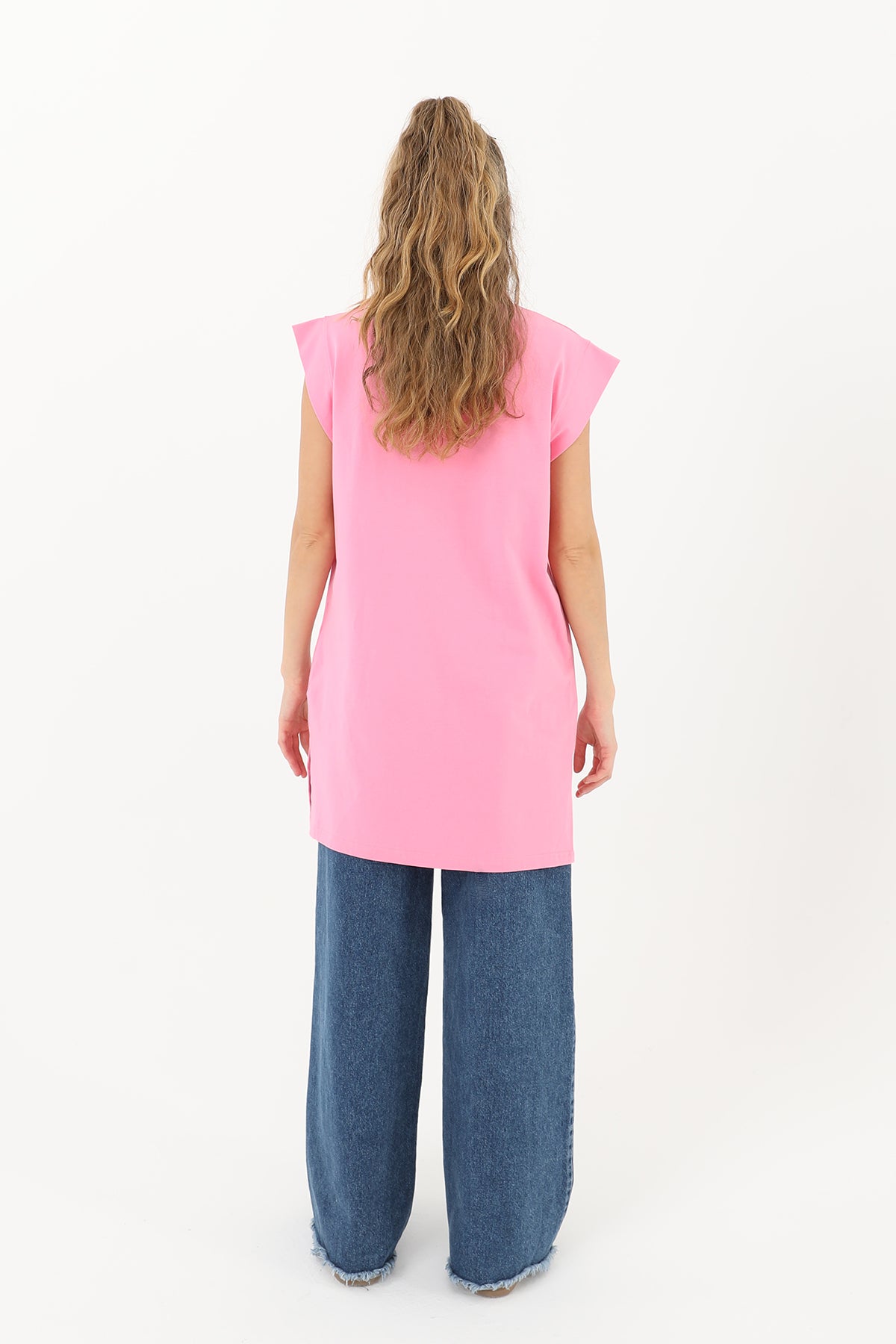 Kadın Basic Kolsuz T-shirt - 30725TUN