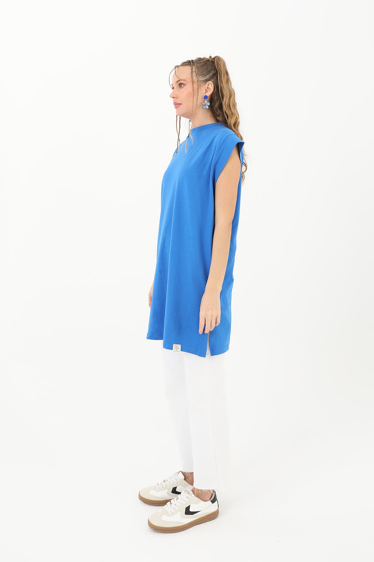 Kadın Basic Kolsuz T-shirt - 30725TUN