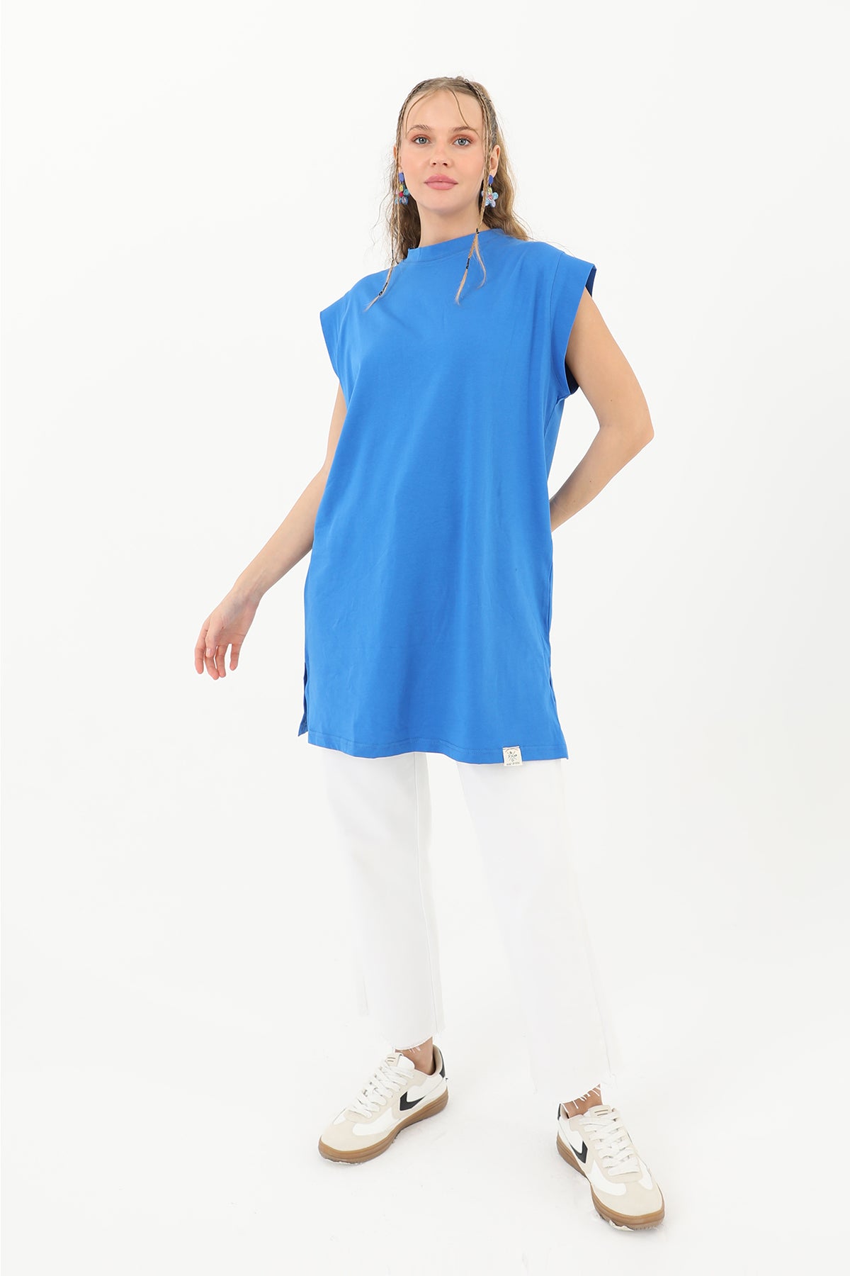 Kadın Basic Kolsuz T-shirt - 30725TUN