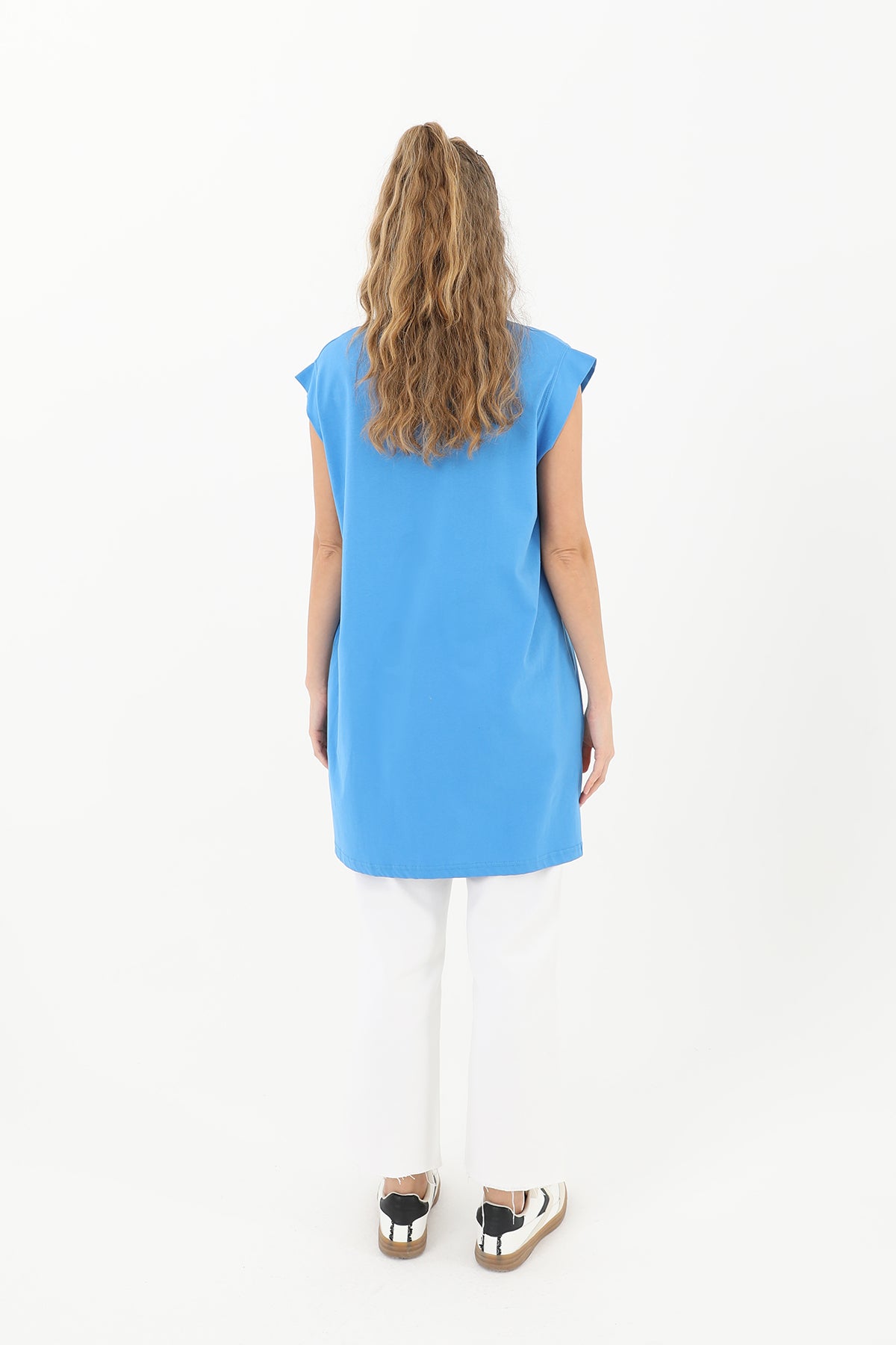 Kadın Basic Kolsuz T-shirt - 30725TUN