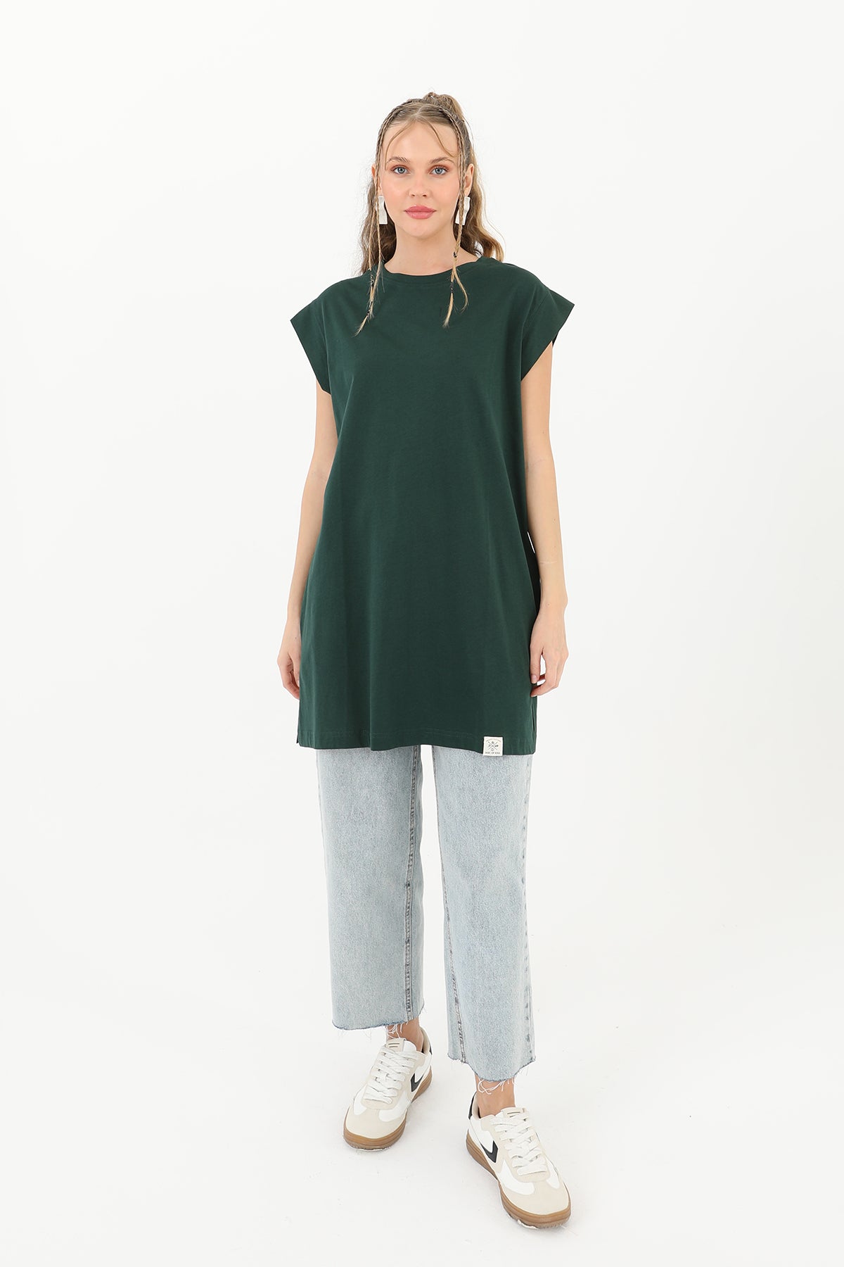 Kadın Basic Kolsuz T-shirt - 30725TUN - CASTLETON GREEN