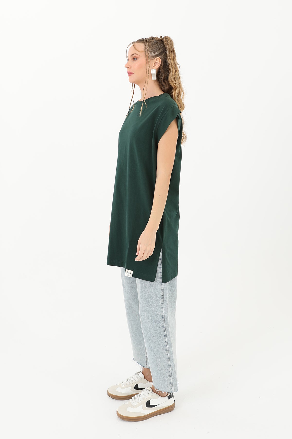 Kadın Basic Kolsuz T-shirt - 30725TUN
