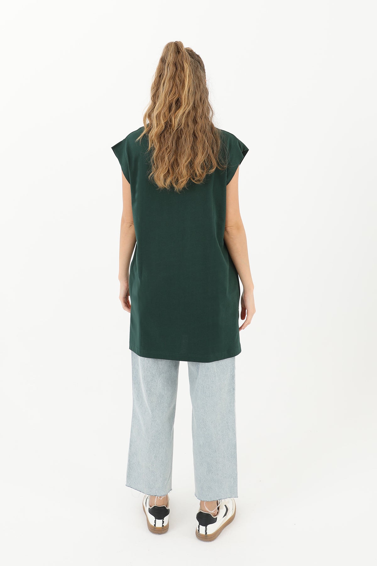Kadın Basic Kolsuz T-shirt - 30725TUN