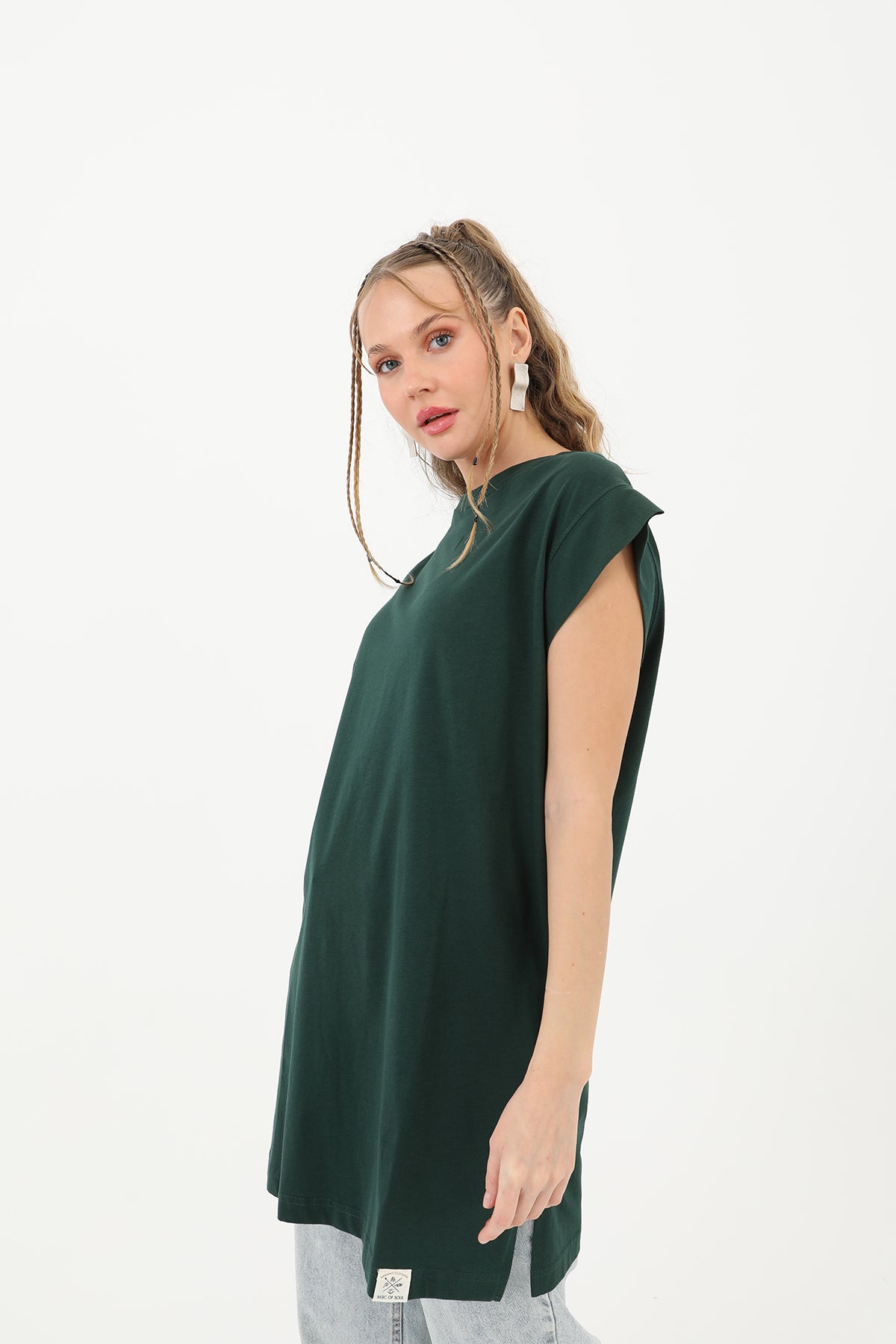 Kadın Basic Kolsuz T-shirt - 30725TUN