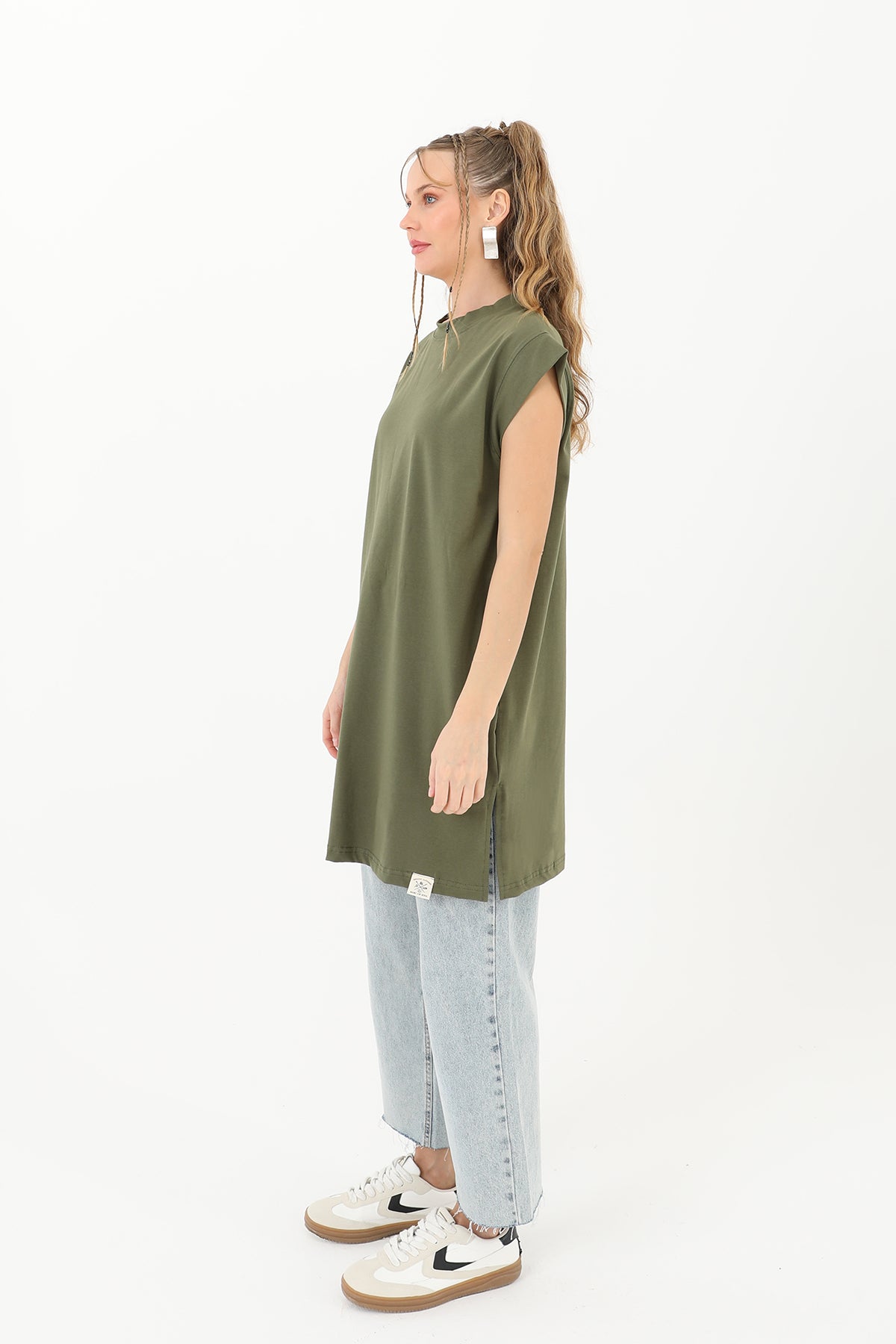 Kadın Basic Kolsuz T-shirt - 30725TUN