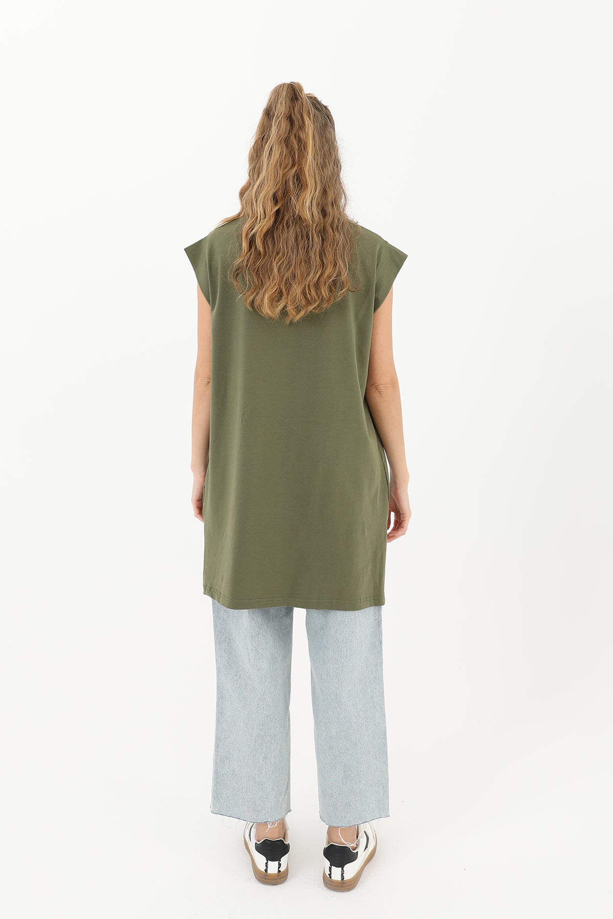 Kadın Basic Kolsuz T-shirt - 30725TUN