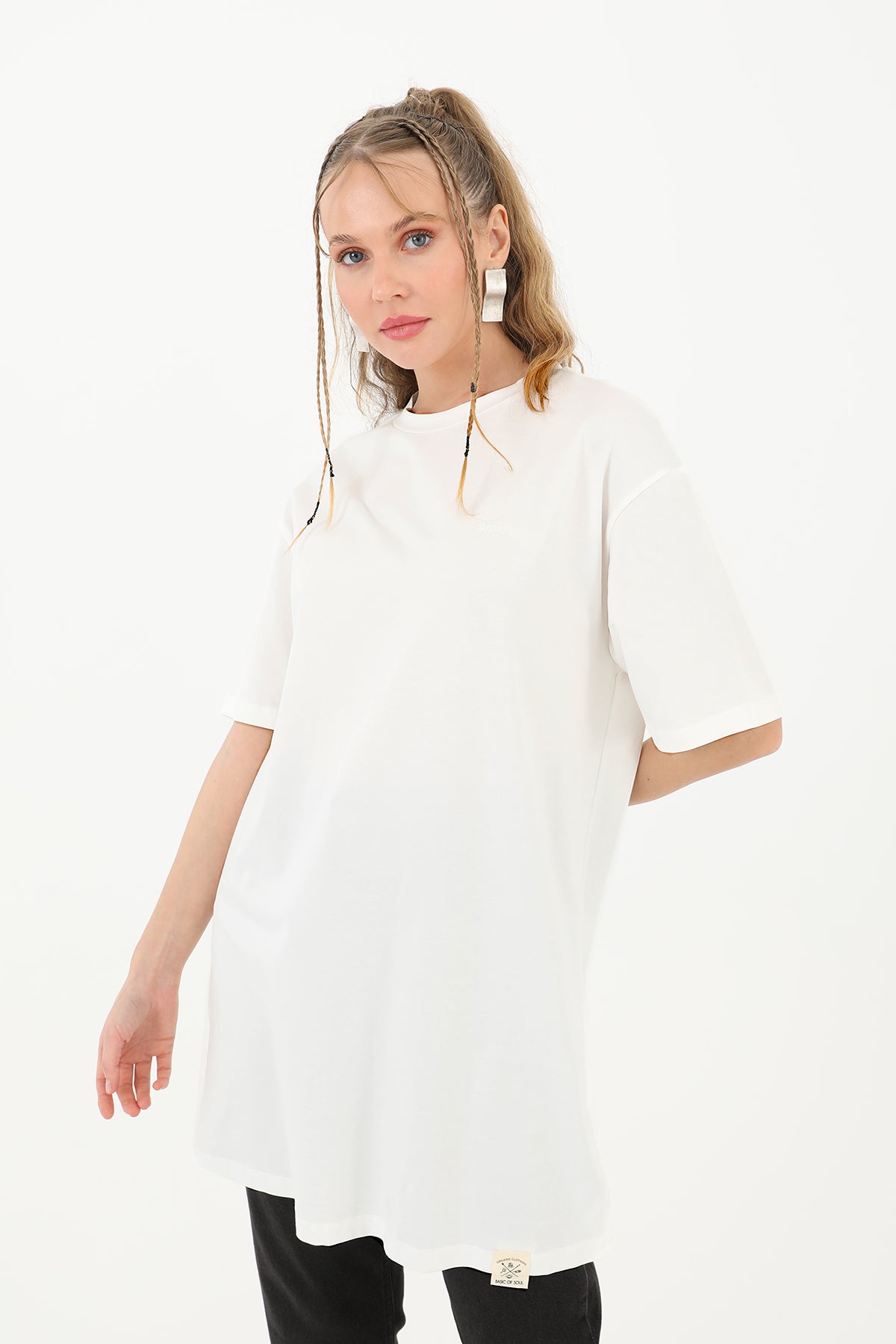 Kadın Basic T-shirt - 30727TSH - ECRU