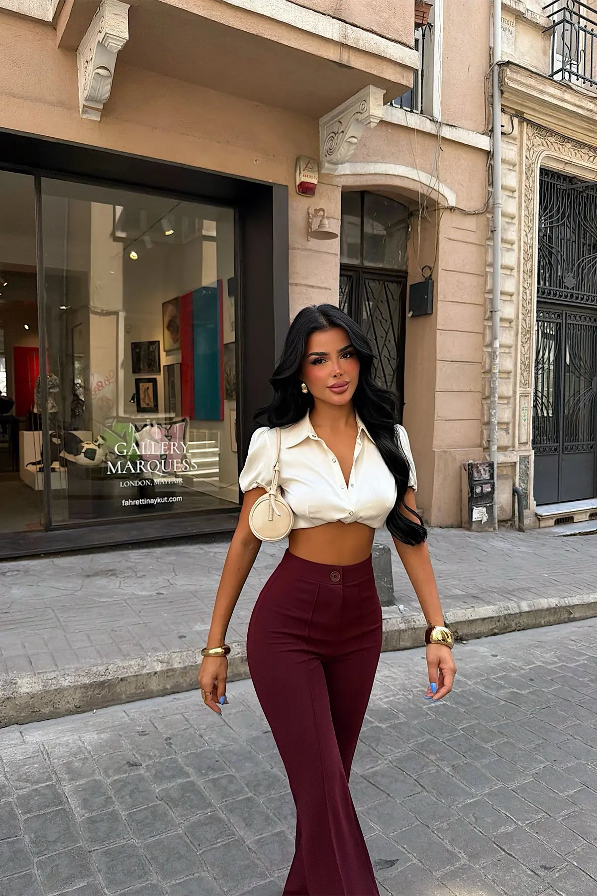 Vişne Çürüğü Dikiş Detay Pantolon