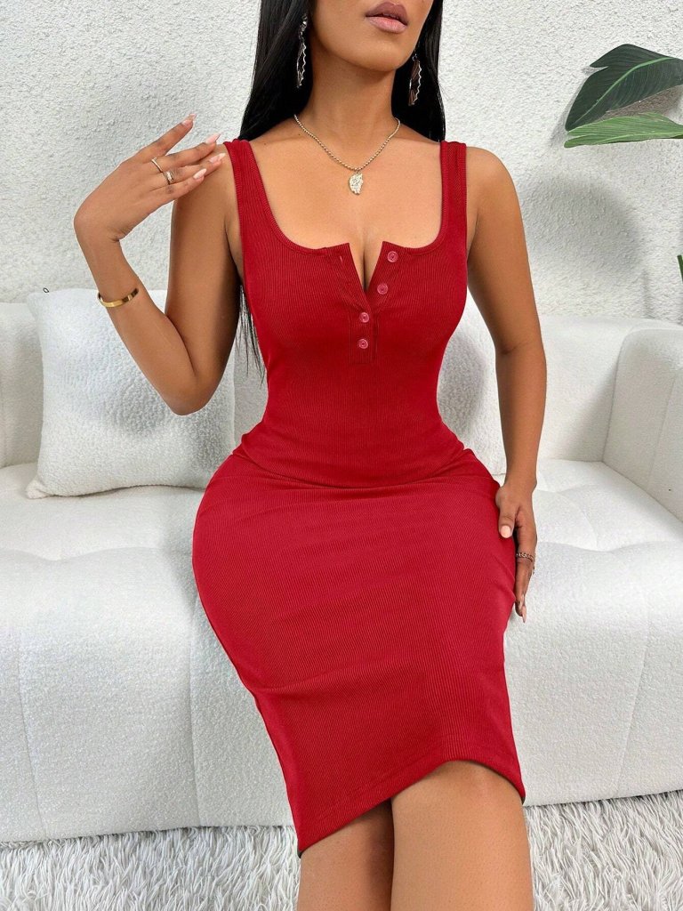 Kadın Askılı Yuvarlak V Yakalı Kaşkorse Midi Elbise , 30896