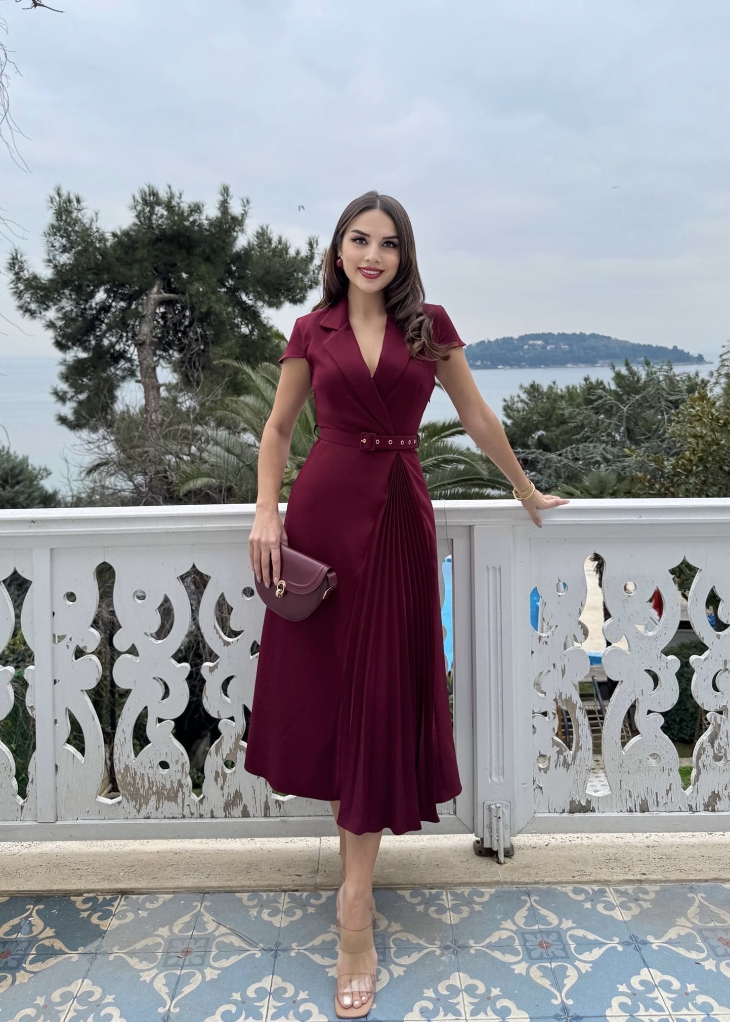 3090 PLİLELİ ELBİSE