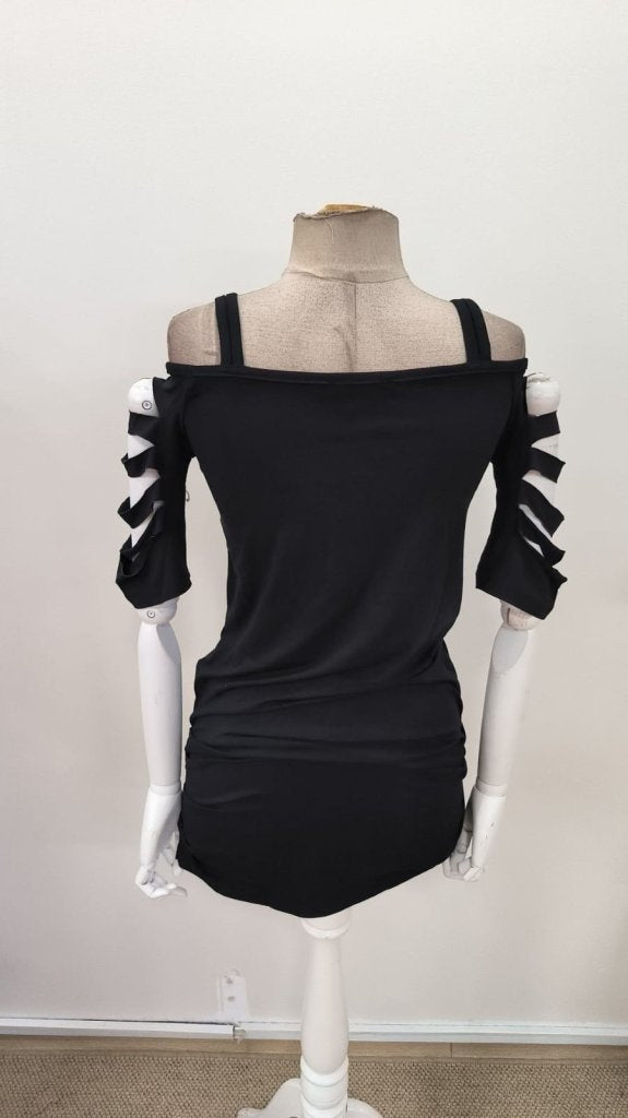 Women's Off-the-Shoulder Laser Cut Detail Viscose Blouse, 31037