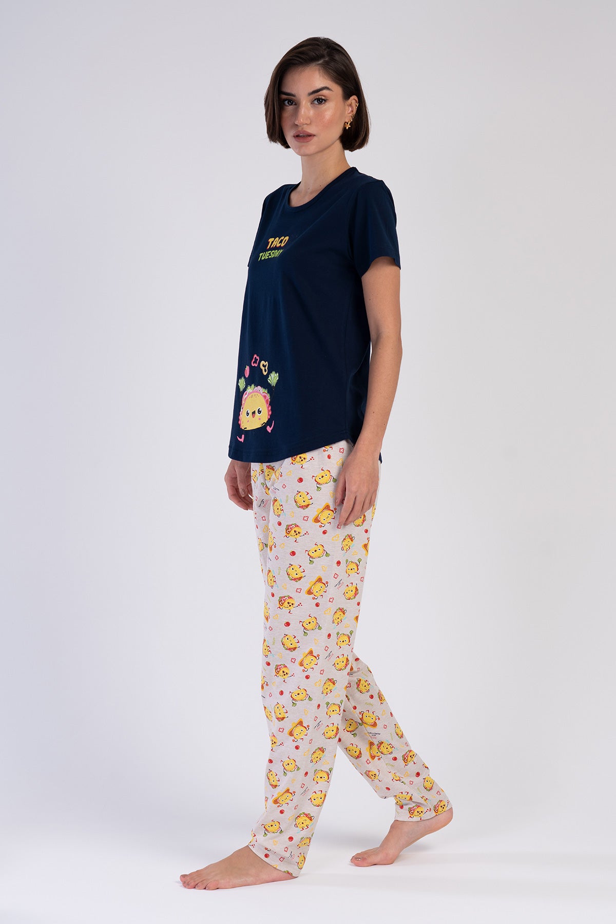 KADIN P.SUPREM O YAKA KISA KOL ETEGI OVAL PIJAMA TAKIM