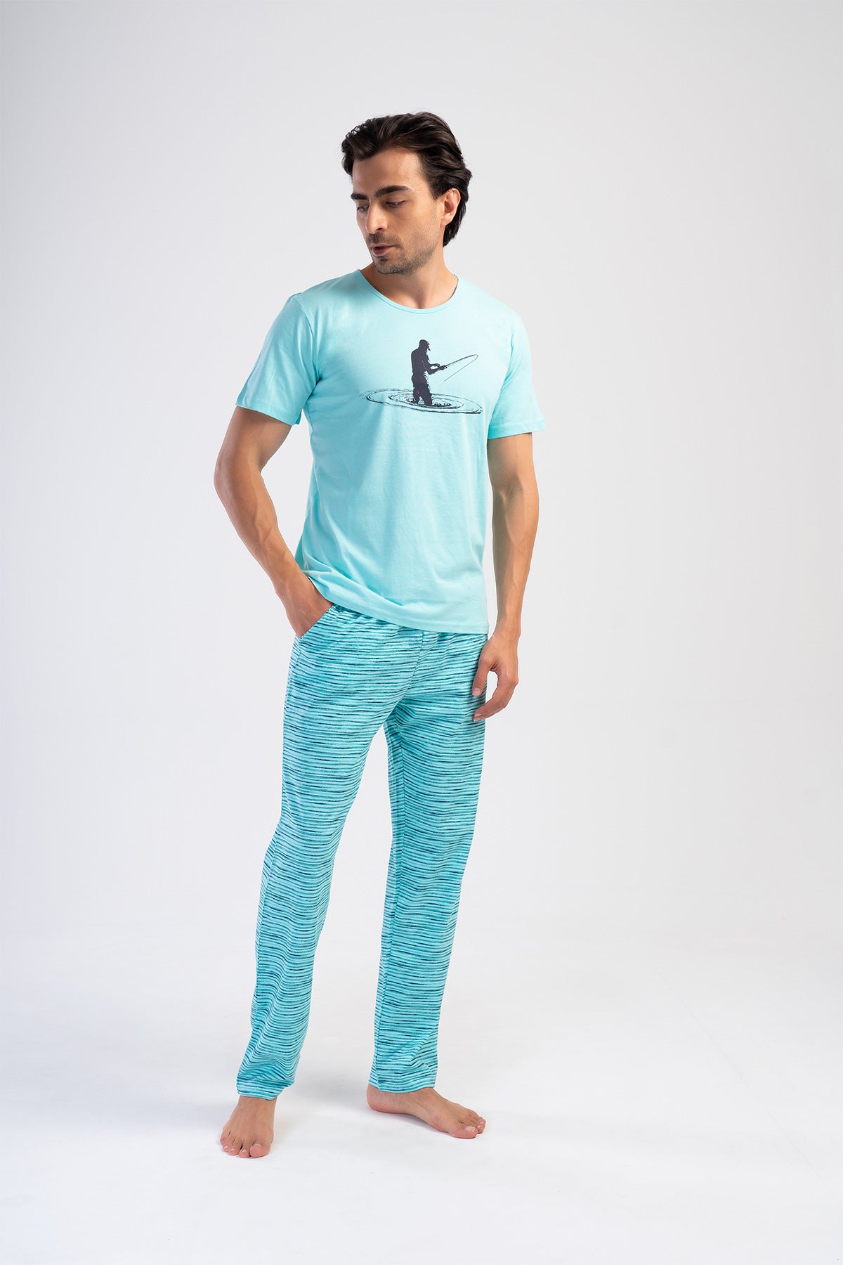 CEPLI ERKEK P.SUPREM O YAKA KISA KOL PIJAMA TAKIM