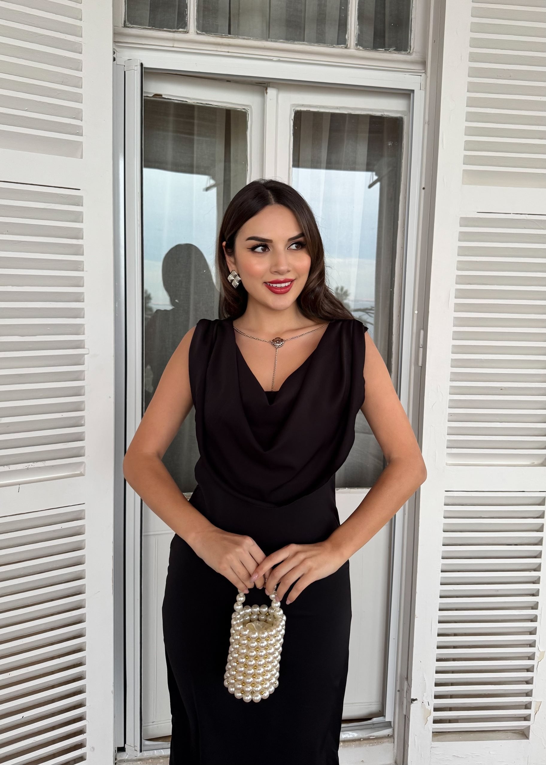 3113 DROPPED SHOULDER DRESS