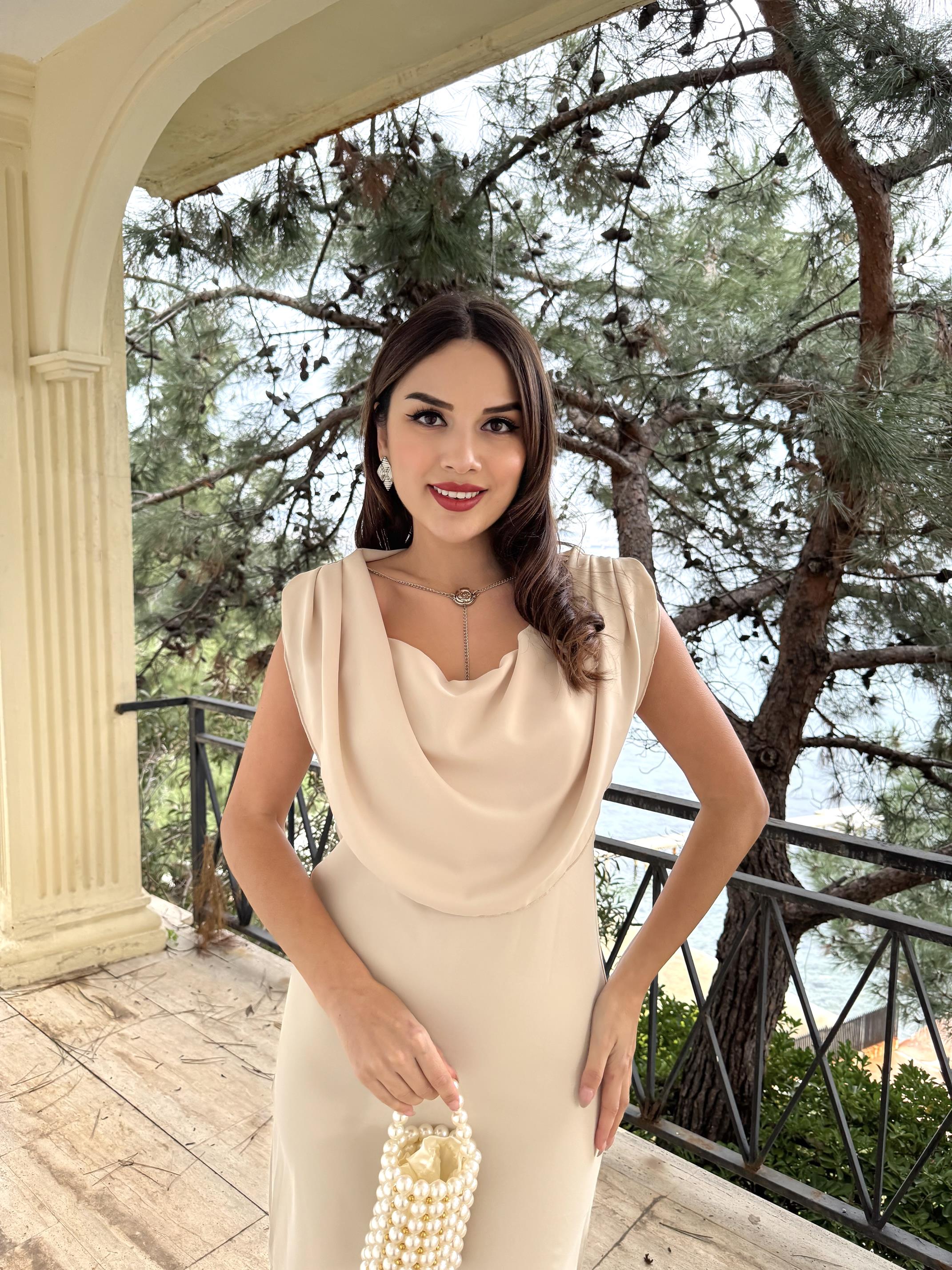 3113 DROPPED SHOULDER DRESS