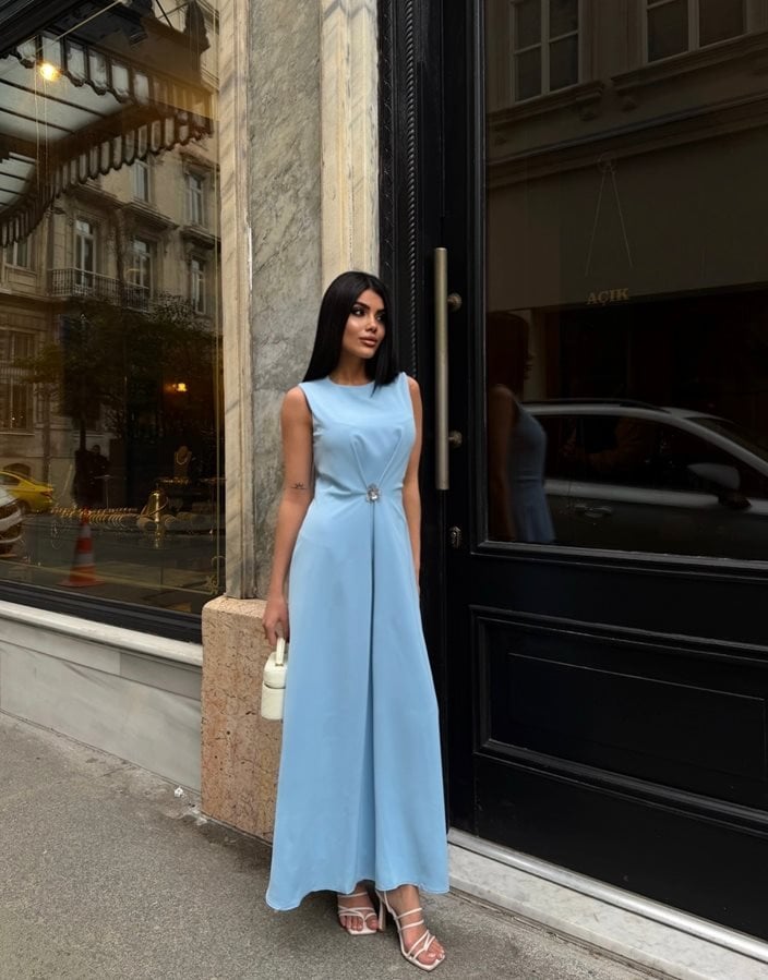 3114 FRONT PLEATED DRESS