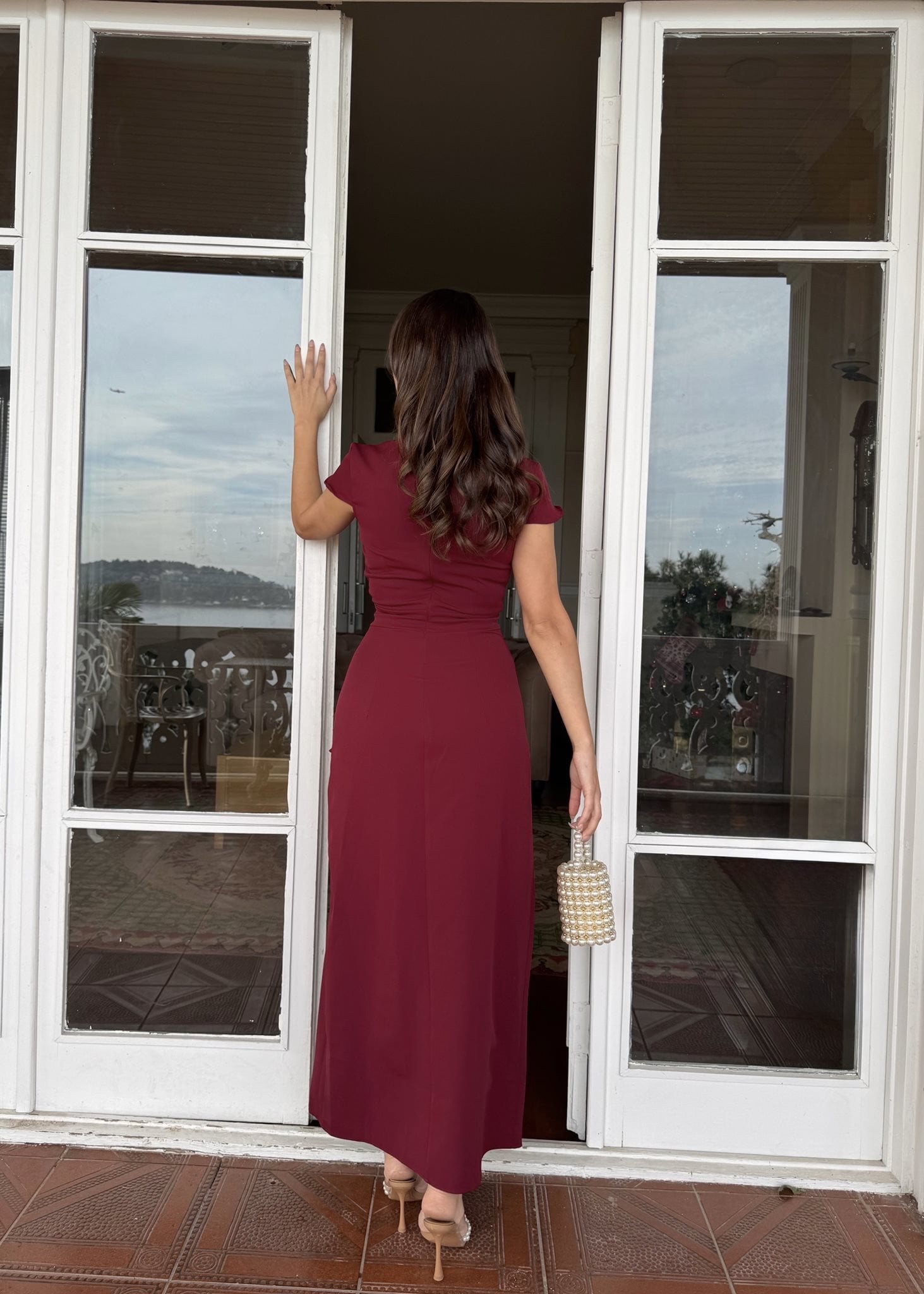 3115 PİLİ KATLAMALI ELBİSE
