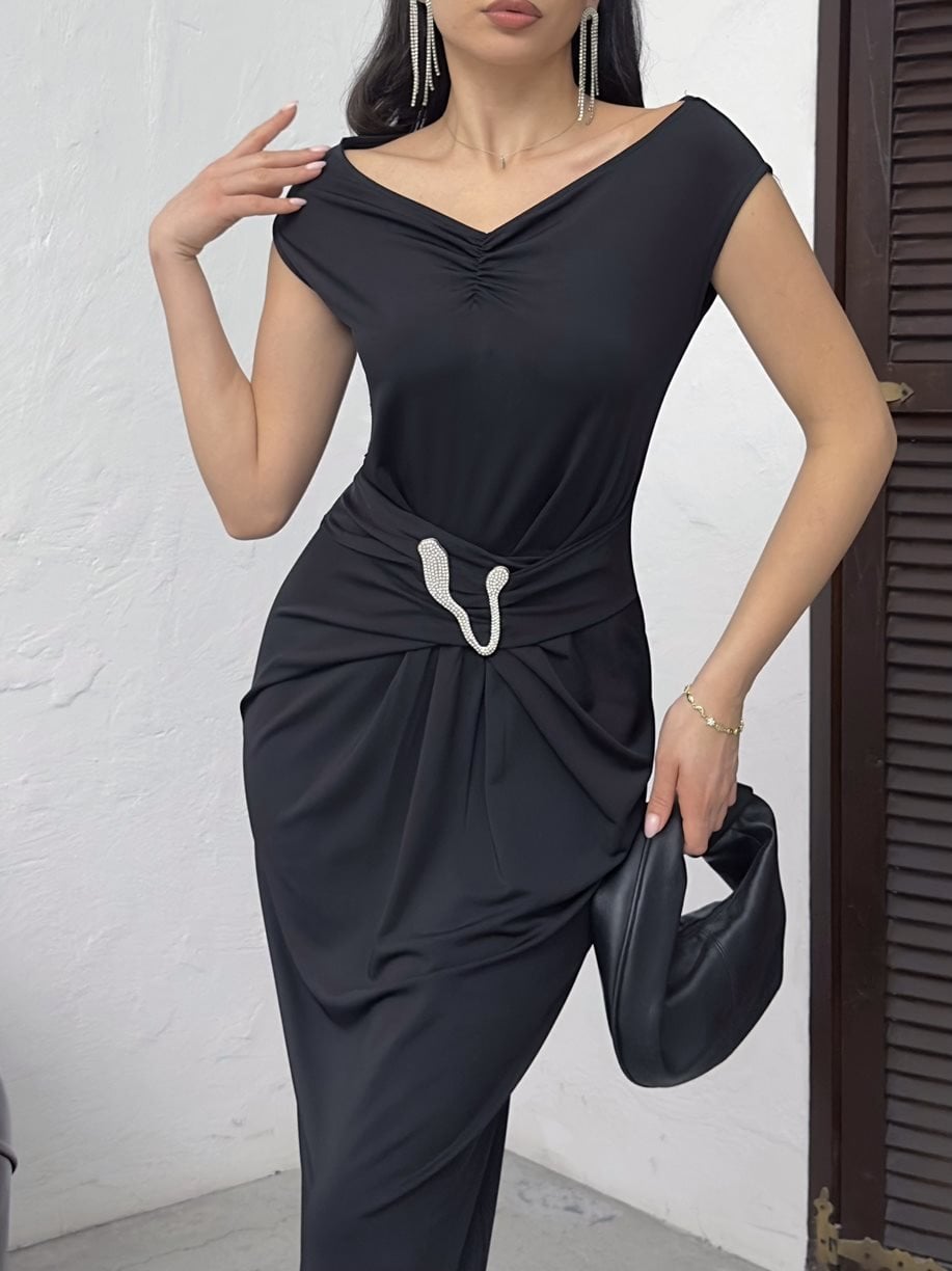 3119 ÖN BÜZGÜLÜ ELBİSE