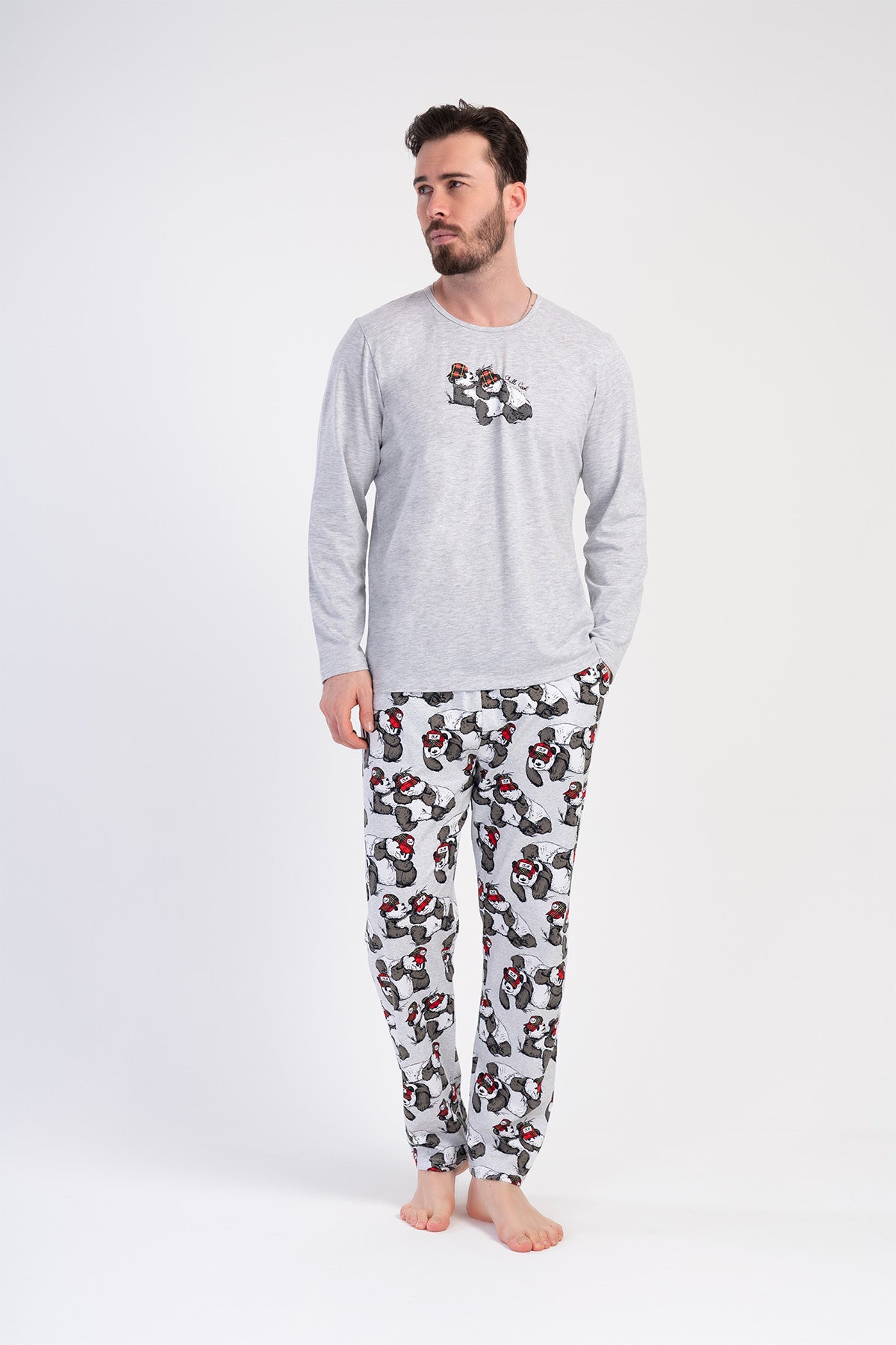 CEPLI ERKEK P.SUPREM O YAKA UZUN KOL PIJAMA TAKIM