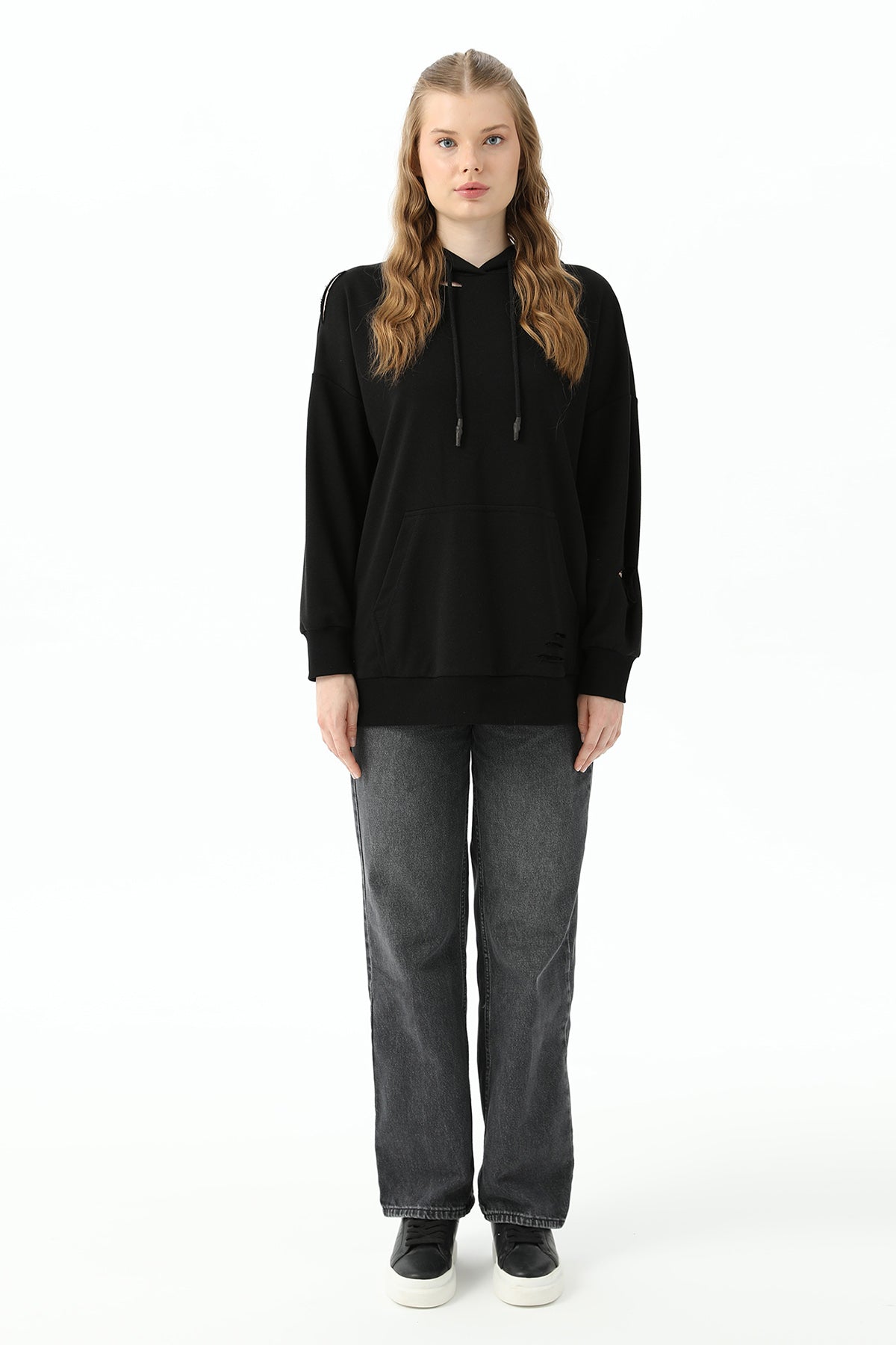 Kadın Kapüşonlu Sweatshirt - 31467SWT