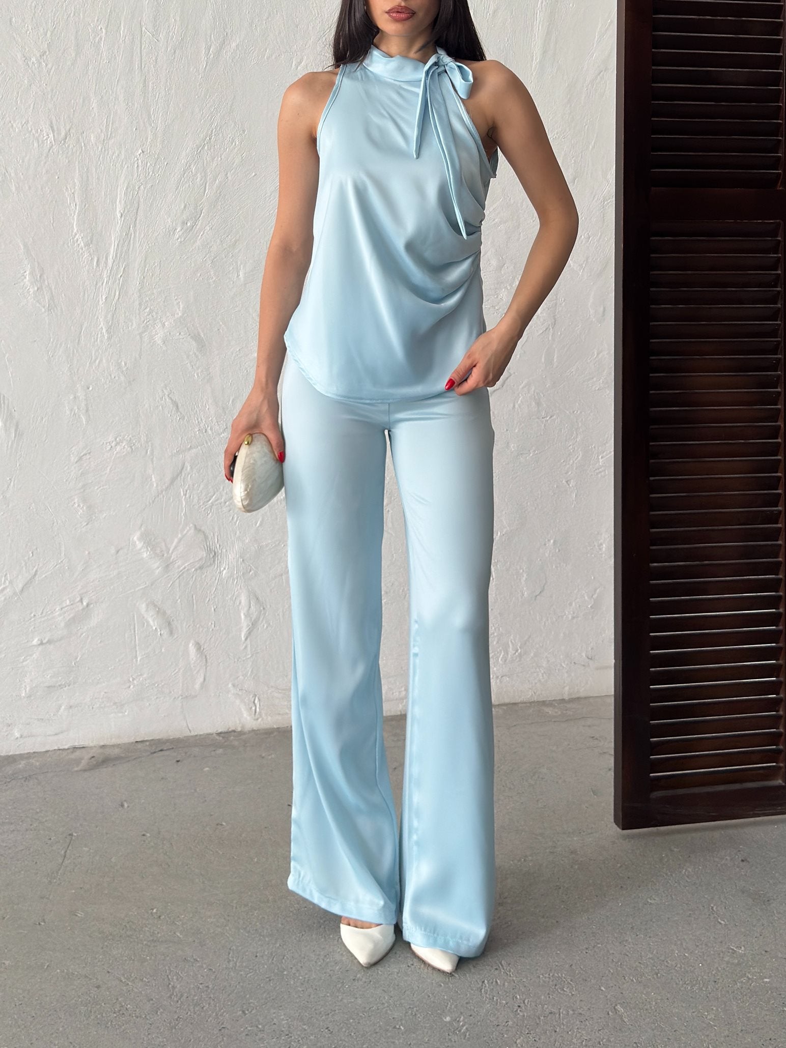 3149 PUNATİYELİ BLUZ SATEN