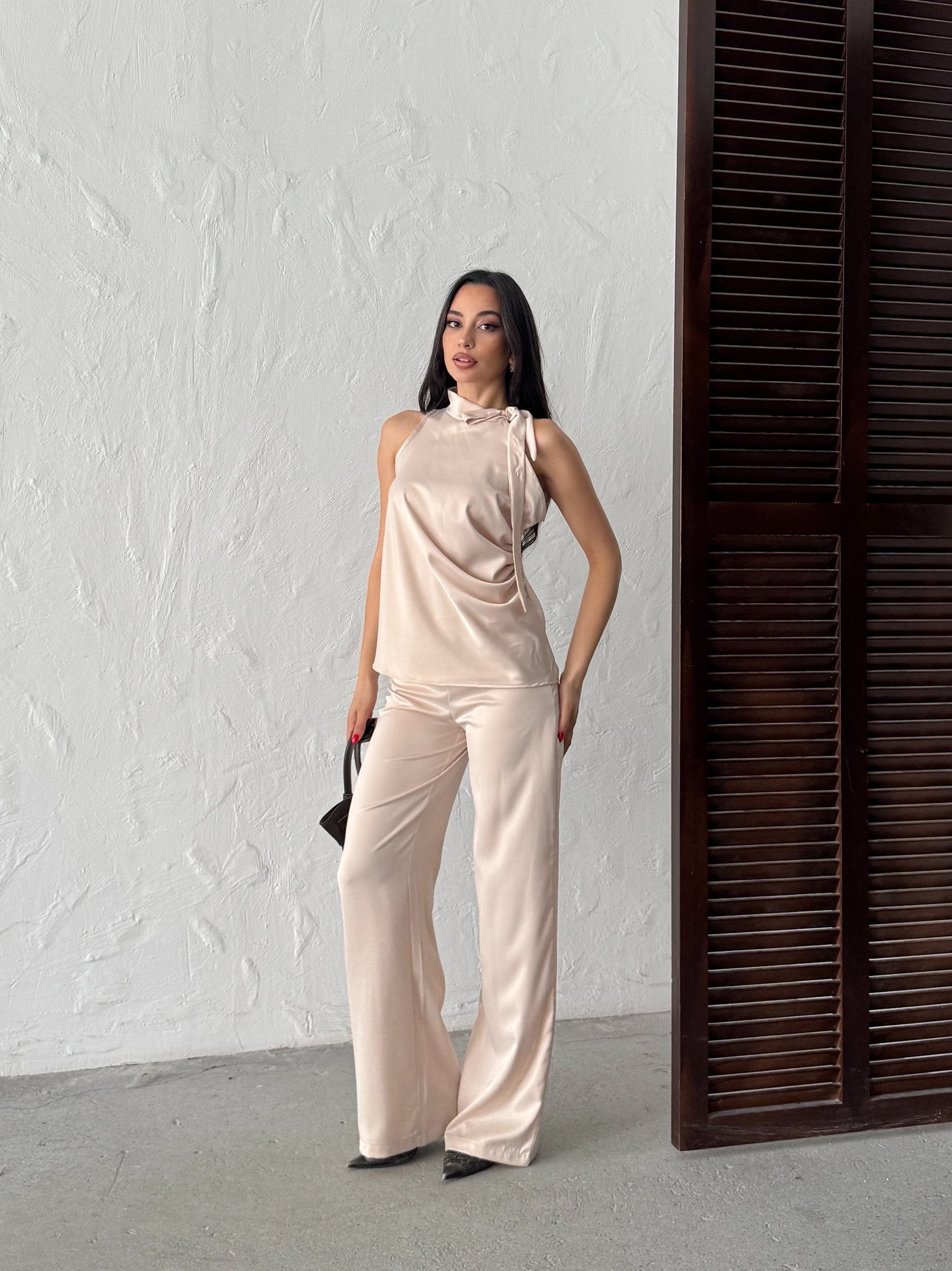 3149 PUNATİYELİ BLUZ SATEN