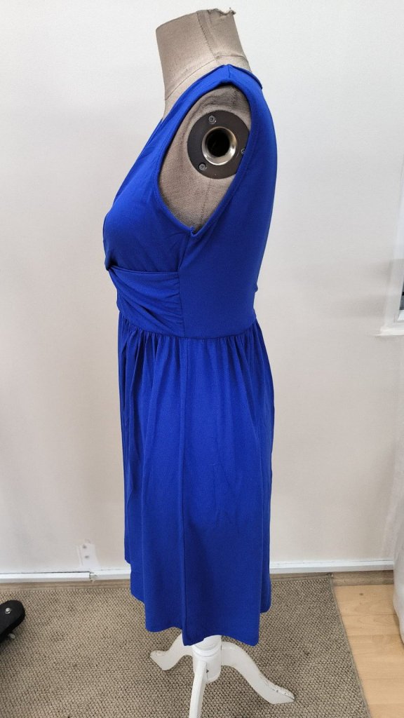 Women's Strappy Round Neck Button Detail Short Viscose Dress, 31530