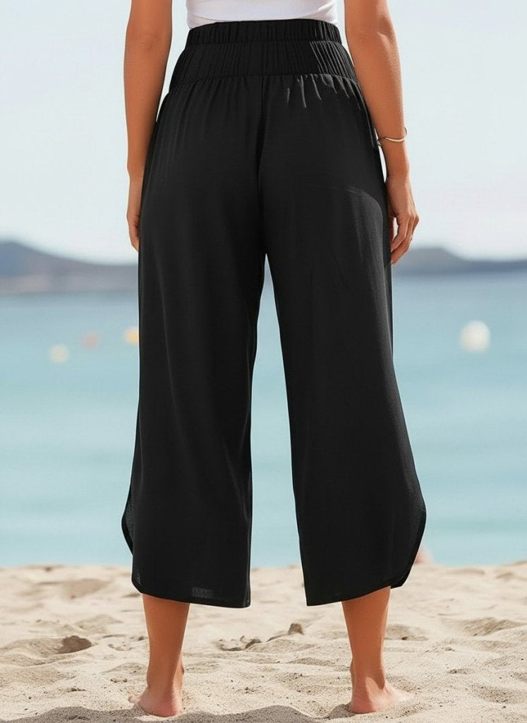 Women's High Waist Side Slit Aerobin Trousers, 32259