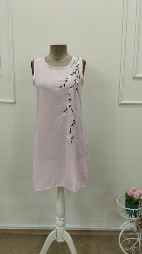Women's Strappy Round Neck Floral Print Short Dress, 32754