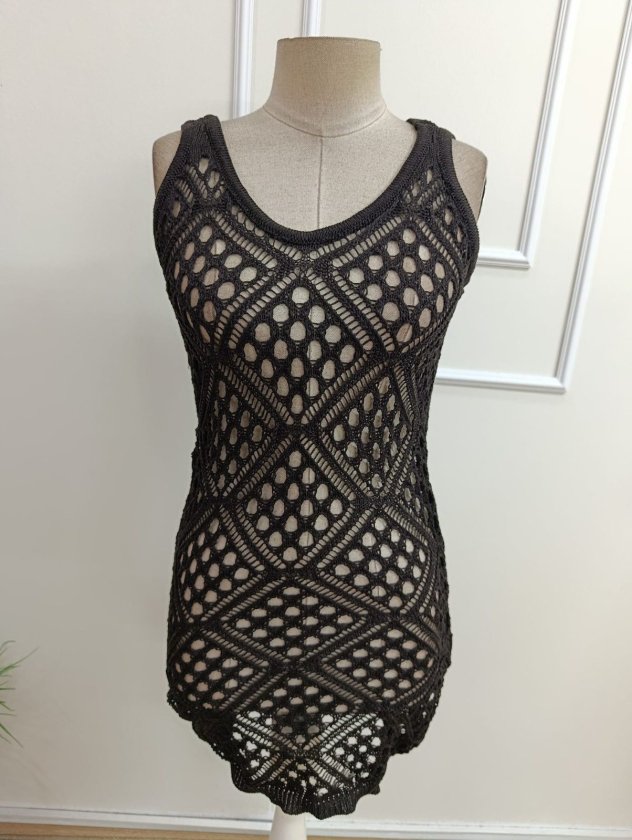Women's Strappy Round Neck Short Knit Dress, 33274