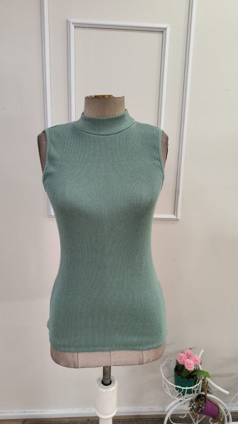 Women's Off-the-Shoulder Turtleneck Ribbed Blouse, 33480
