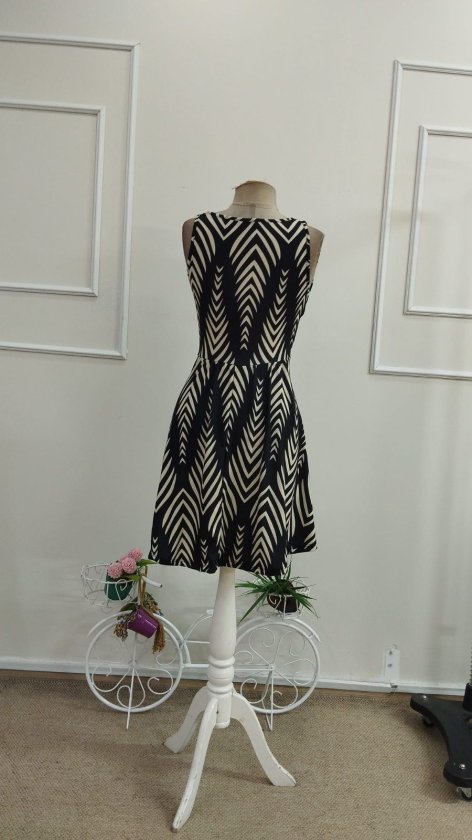 Women's Strappy Round Neck Button-Front Crossover Detail Short Supima Dress, 33593