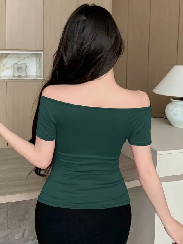 Kadın Kısa Kollu Kruvaze Yakalı Sandy Bluz , 33979