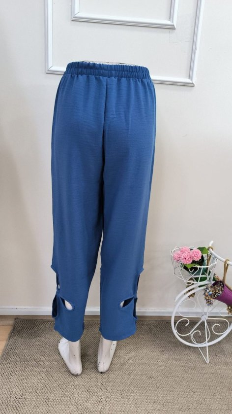 Kadın Yüksel Beli Lastikli Yan Detayı çiçek Desenli Pantolon, 34169