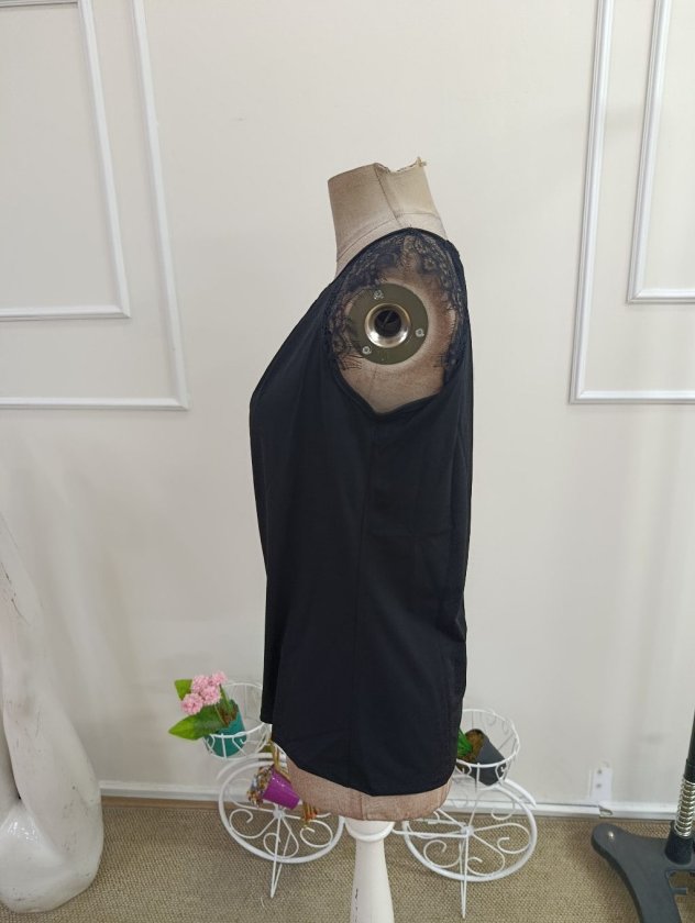Kadın Kısa Kollu Hakim V Yakalı Dokuma Viskon Bluz, 37220