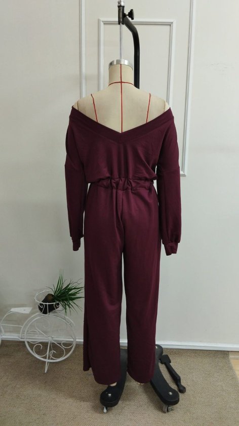 Kadın Modanna Yaka Sırttan V Yakalı Beli Lastikli Viskon 2 Iplik Tulum, 38403