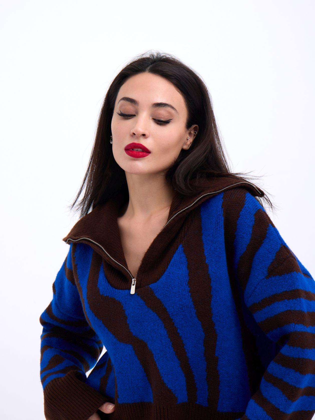 3928 TRİKO ZEBRA KAZAK-KAHVE-SAX