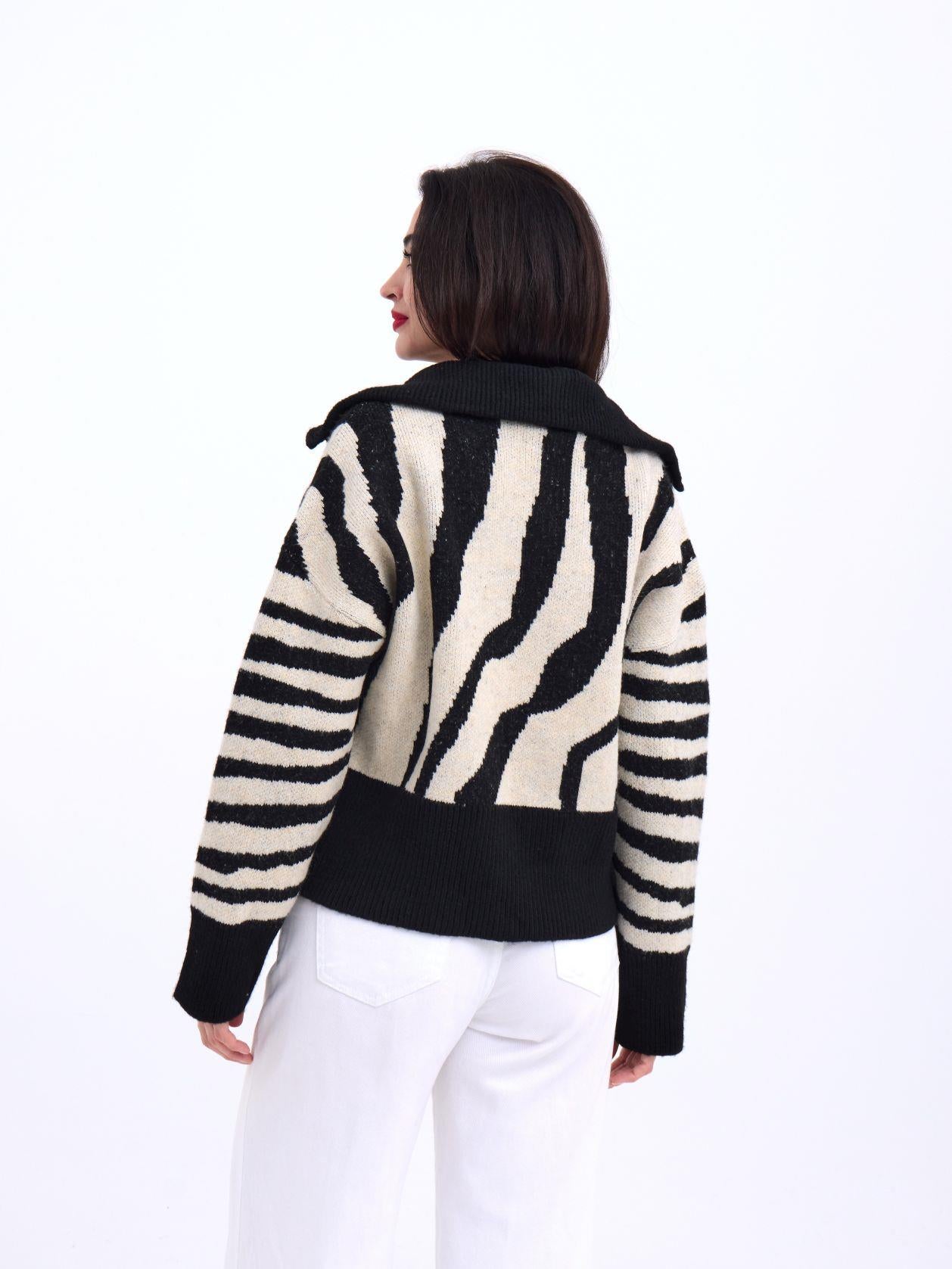 3928 TRİKO ZEBRA KAZAK-SİYAH-TAŞ