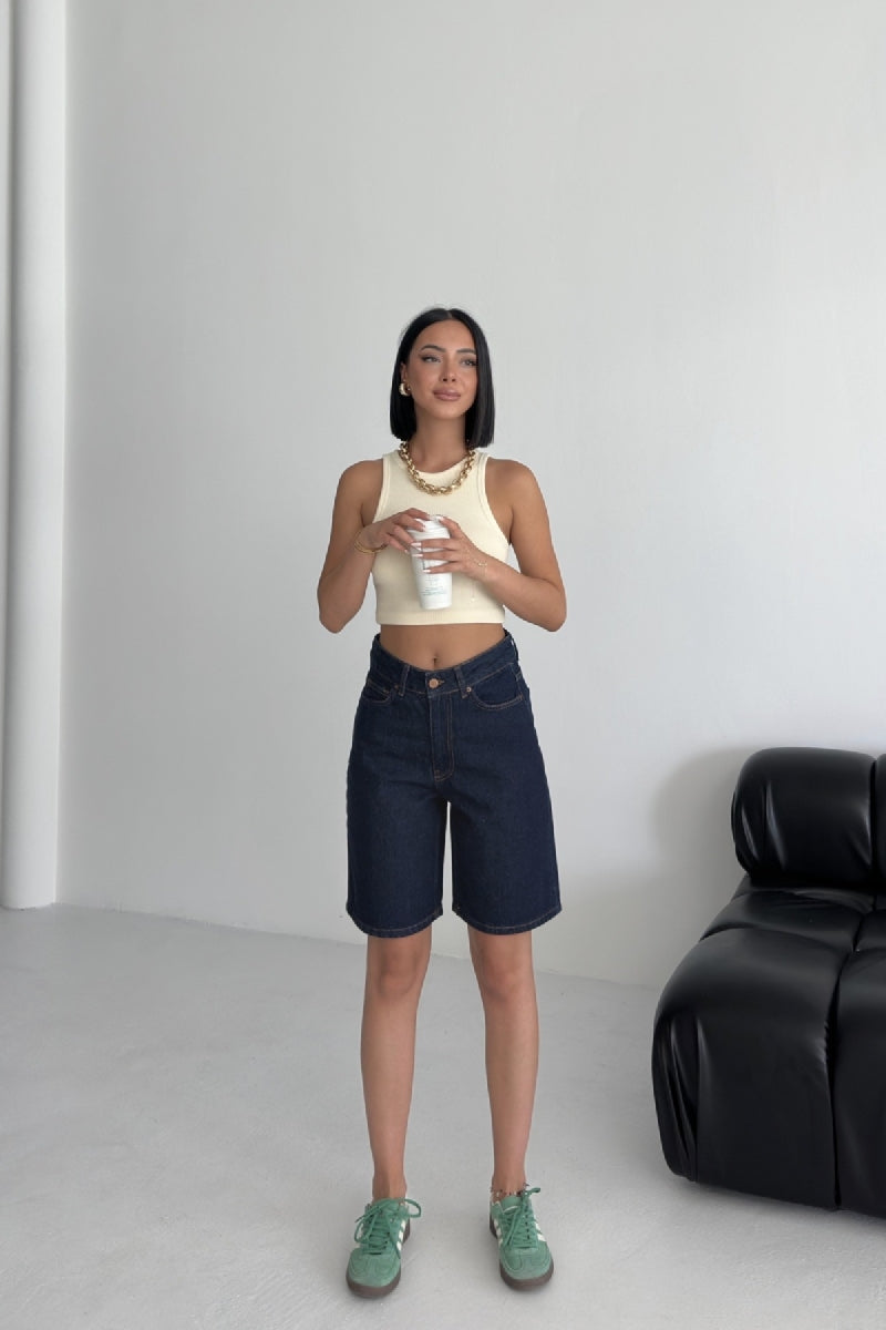 Orta Boy Kot Şort 2001 - Slaplı Lacivert - (36-42-6-2) - 3