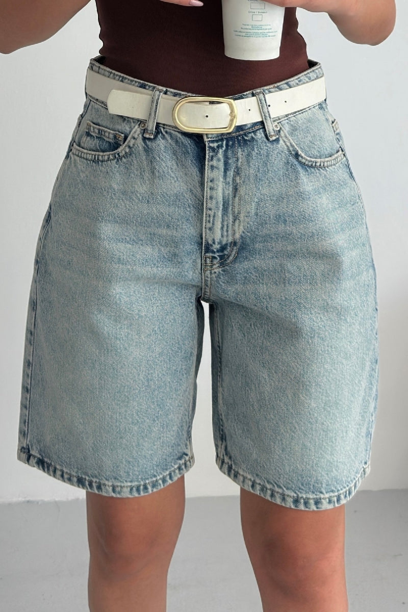 Orta Boy Kot Şort 2001 - Açık Mavi ve Tintli - (36-42-6-2) - 3