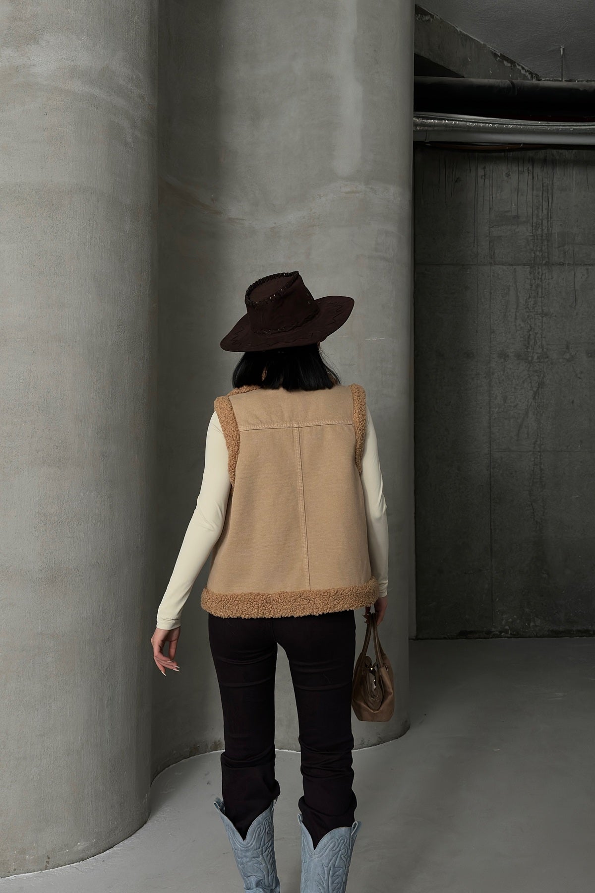 Kürklü Yelek 6171 - Camel - (S-XL) - 3