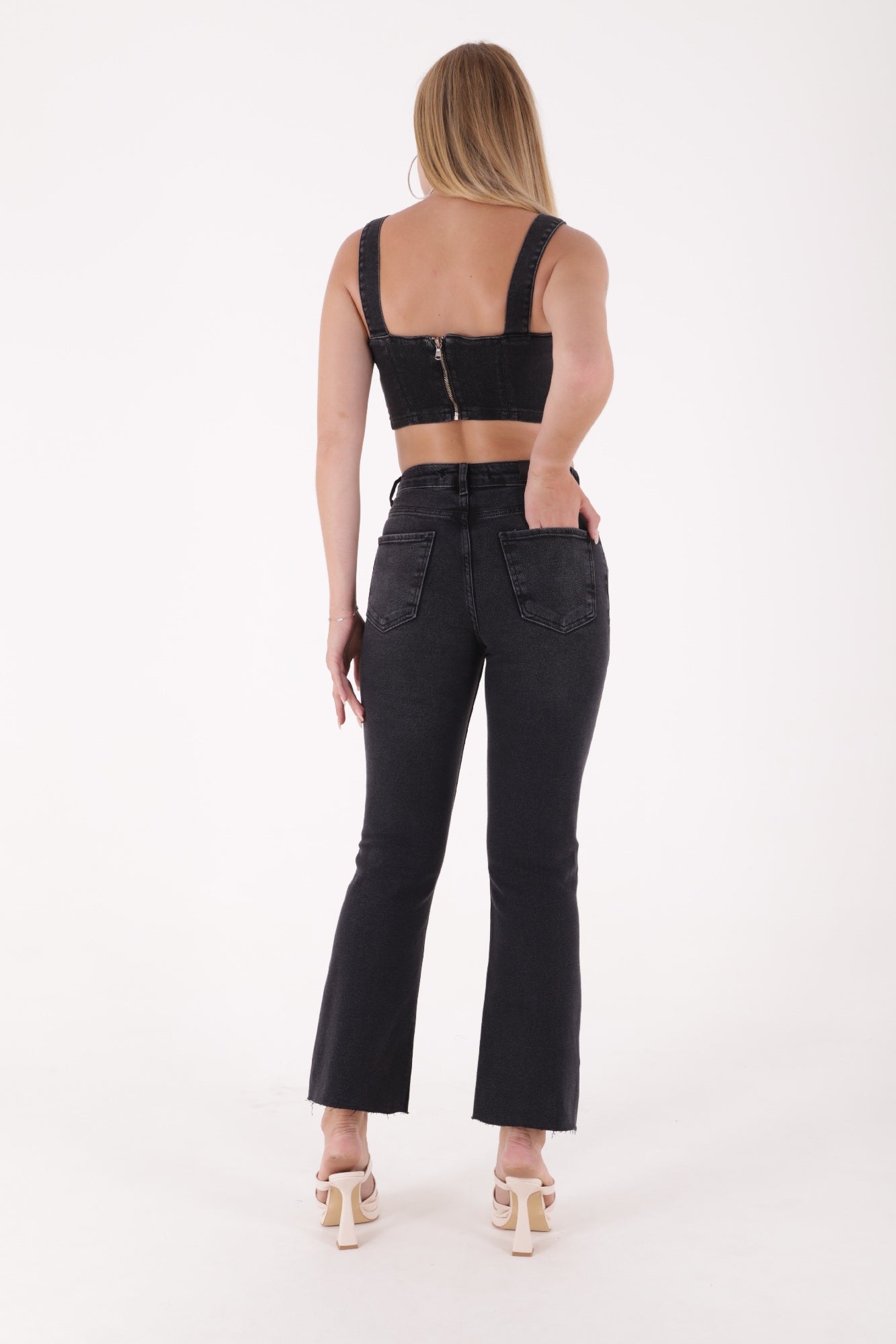 İspanyol Mom Fit Kot Pantolon 1706 - Antrasit Kot - (26-31) - 3