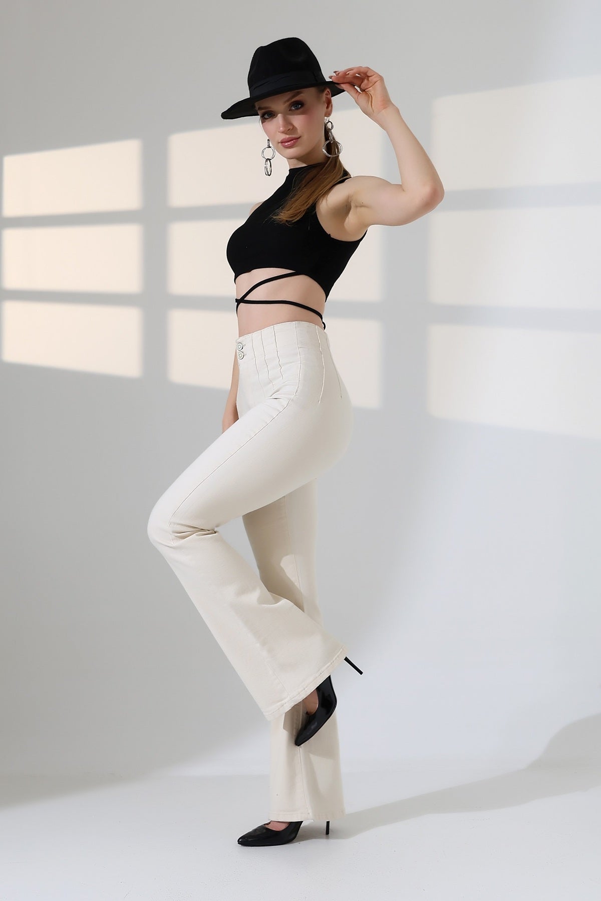 Pensli İspanyol Kot Pantolon 7021 - Naturel - (27-32) - 3