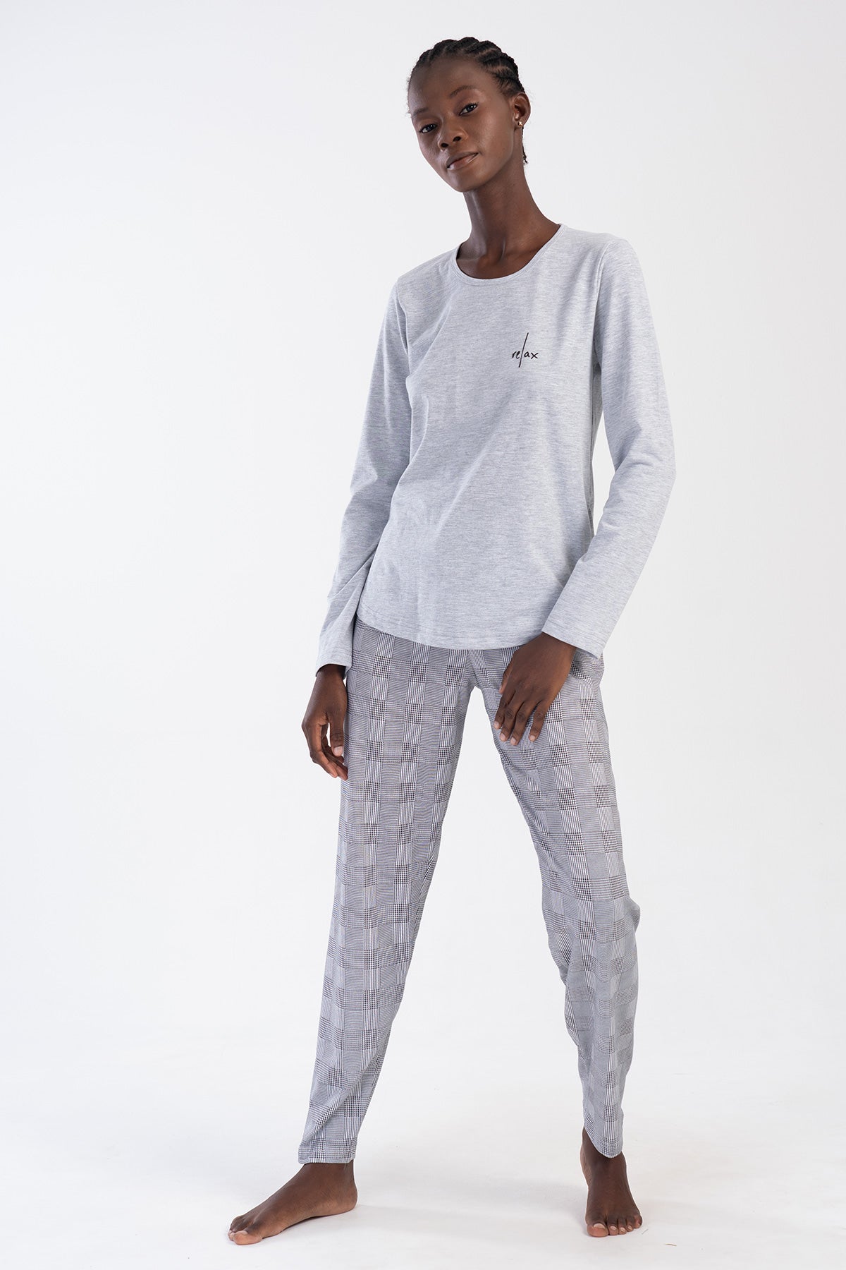 KADIN P.SUPREM O YAKA UZUN KOL ETEGI OVAL PIJAMA TAKIM