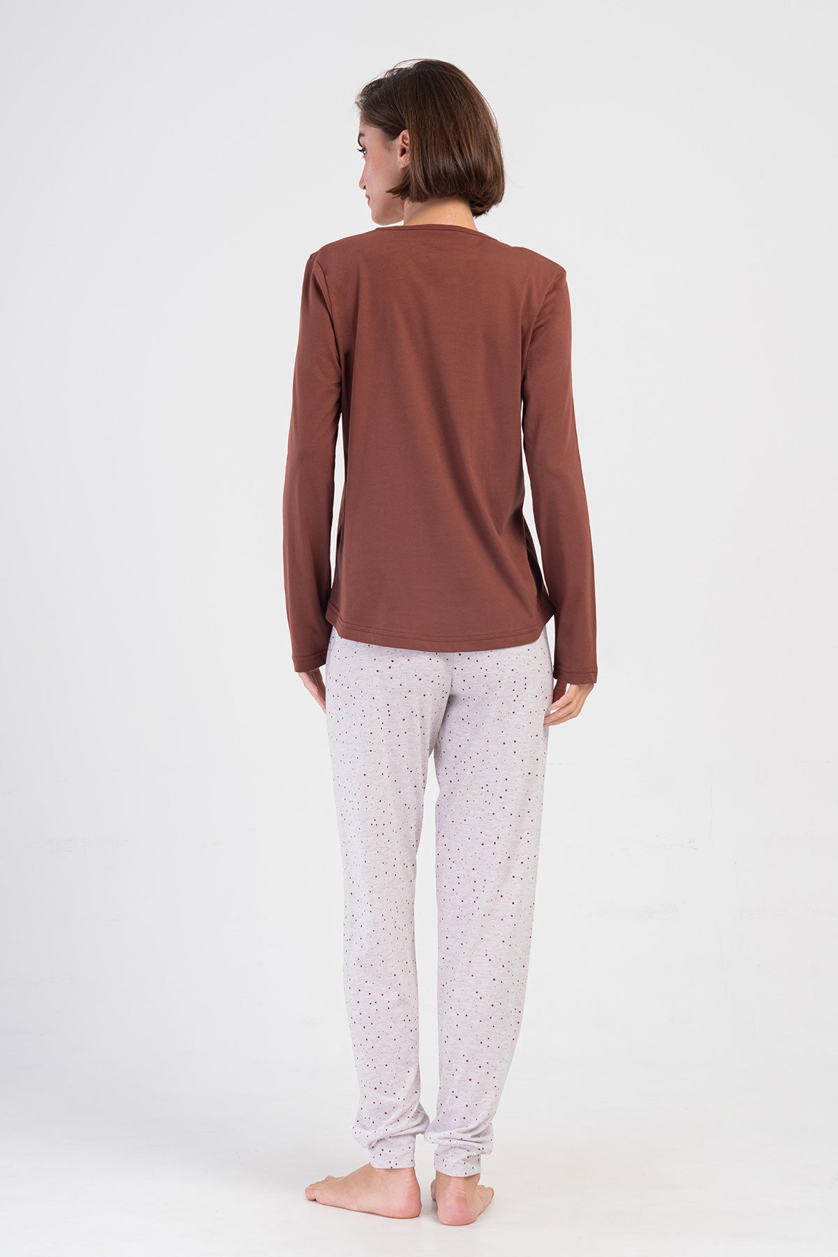 KADIN P.SUPREM O YAKA UZUN KOL ETEGI OVAL MANSETLI PIJAMA TAKIM