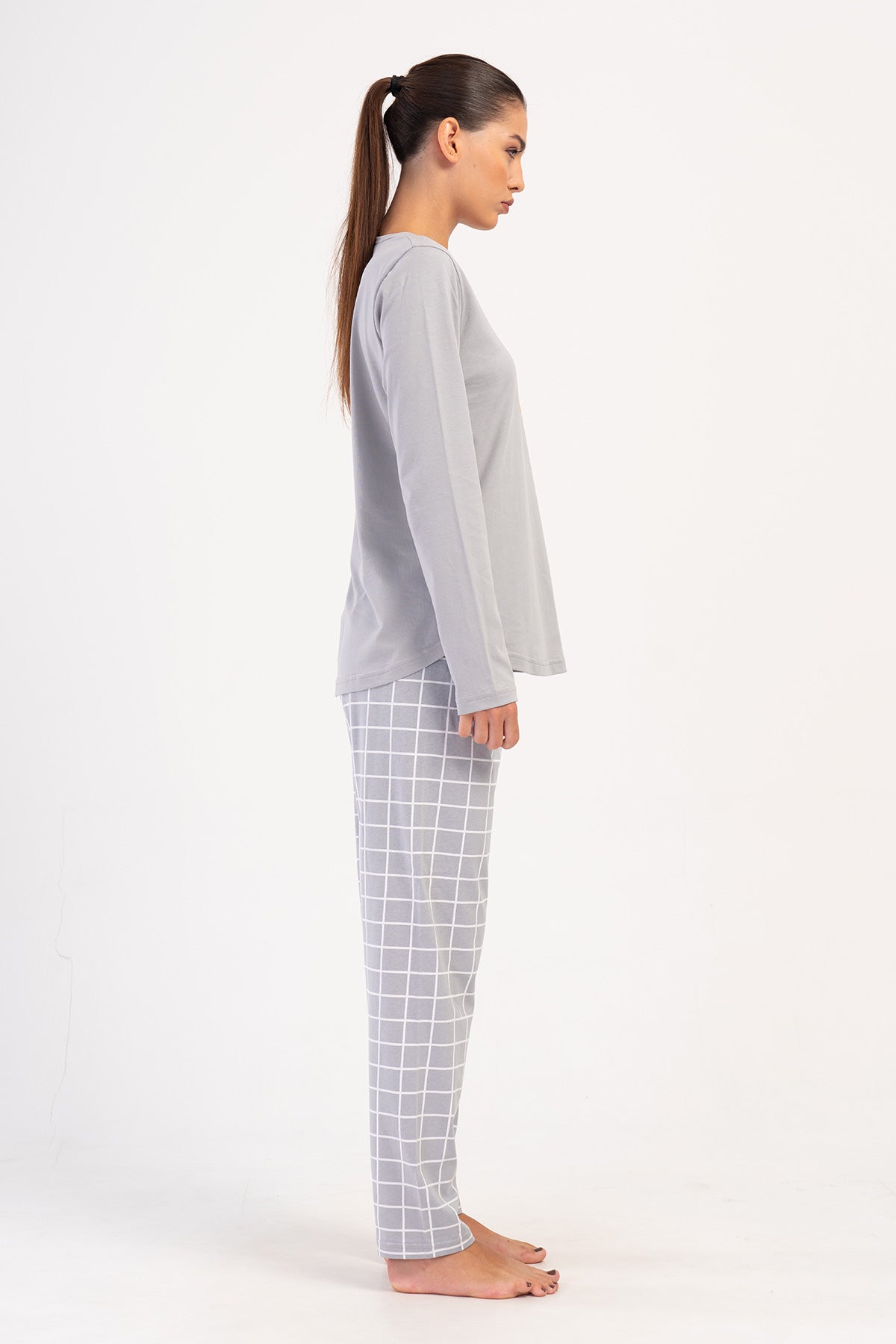 KADIN P.SUPREM O YAKA UZUN KOL ETEGI OVAL PIJAMA TAKIM