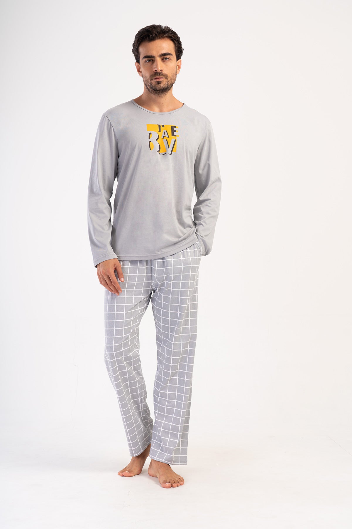 CEPLI ERKEK P.SUPREM O YAKA UZUN KOL PIJAMA TAKIM